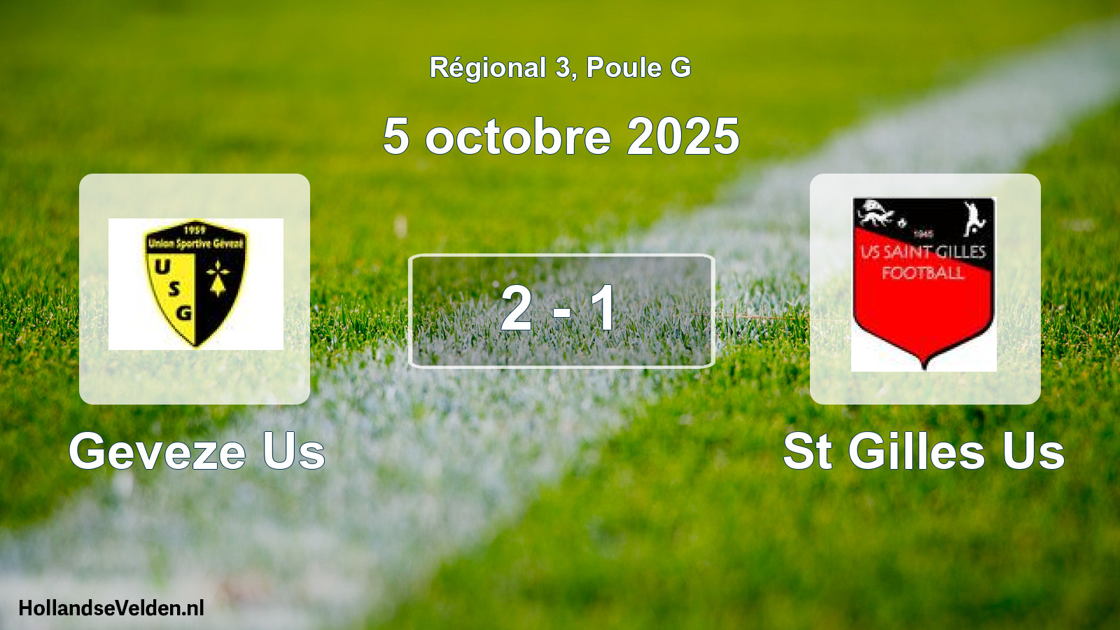 Gespeelde wedstrijd: Geveze Us - St Gilles Us 2 - 1 (5 oktober 2025)