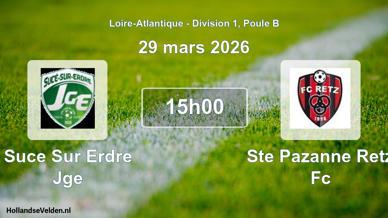 Geplande wedstrijd: Suce Sur Erdre Jge - Ste Pazanne Retz Fc (29 maart 2026)