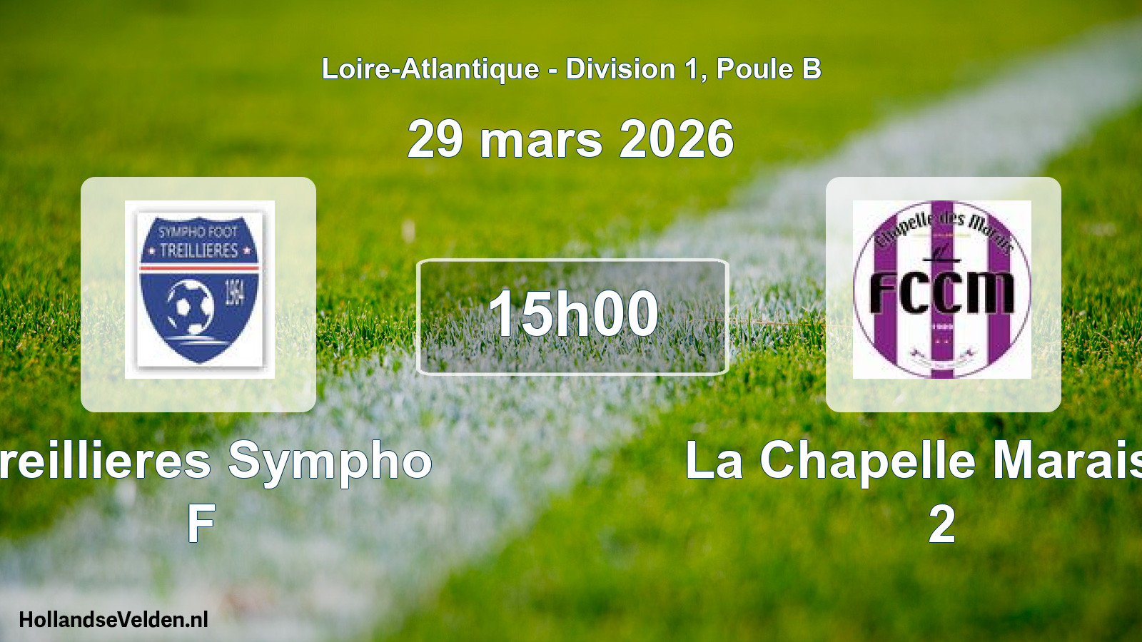 Geplande wedstrijd: Treillieres Sympho F - La Chapelle Marais F 2 (29 maart 2026)