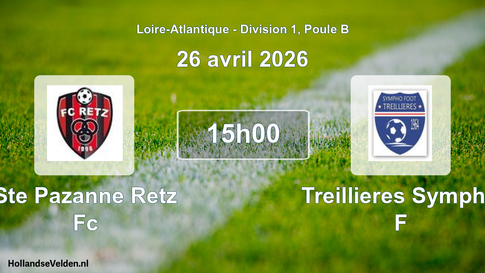 Geplande wedstrijd: Ste Pazanne Retz Fc - Treillieres Sympho F (26 avril 2026)