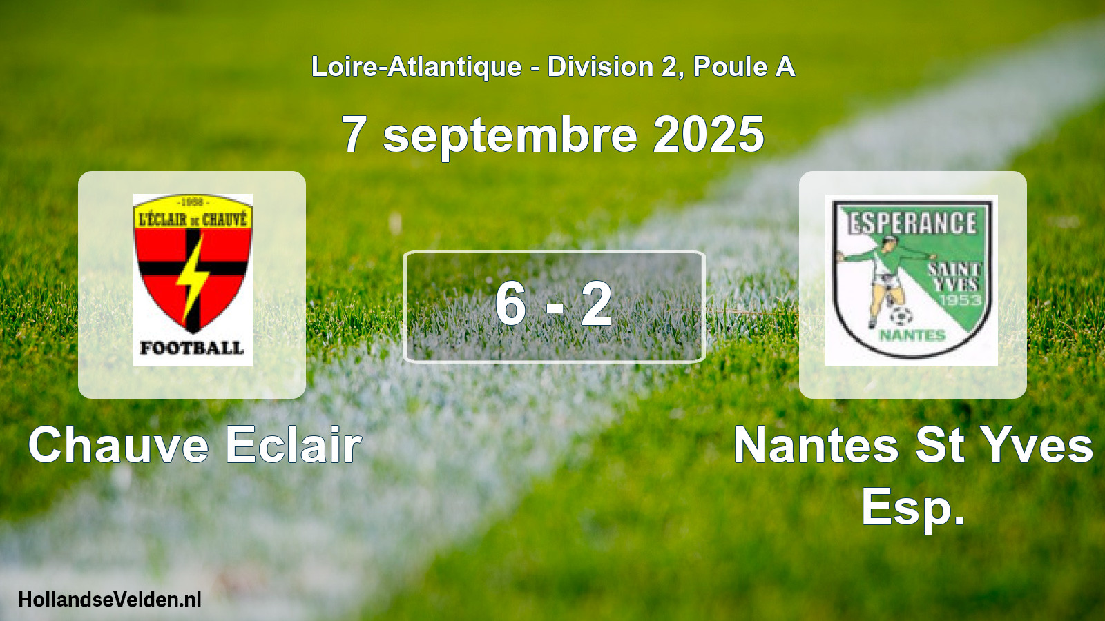 Gespeelde wedstrijd: Chauve Eclair - Nantes St Yves Esp. 6 - 2 (7 september 2025)