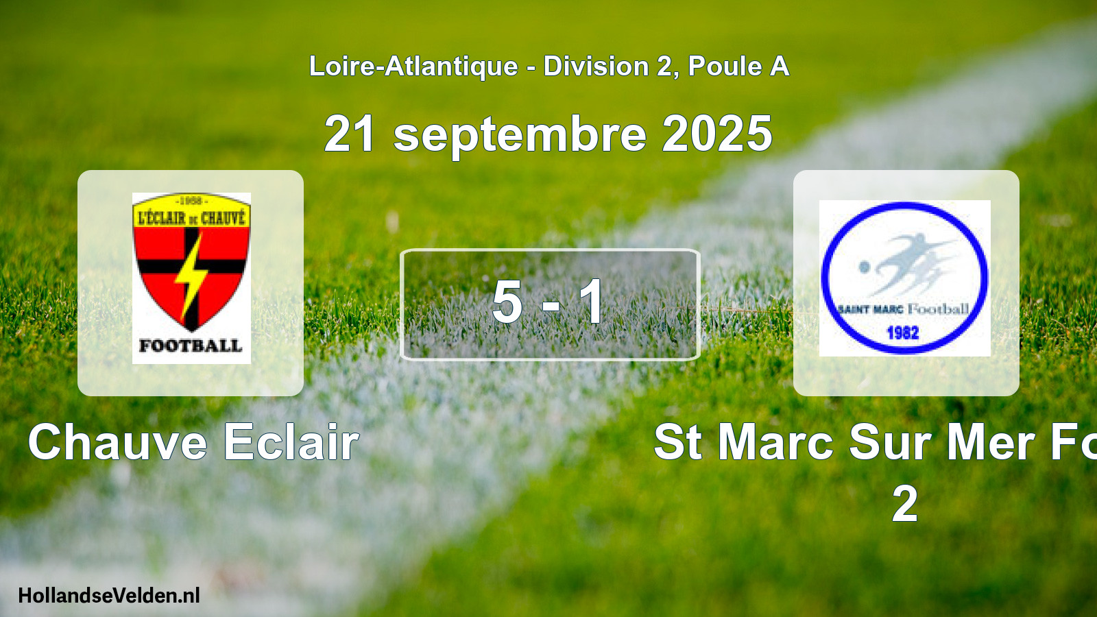 Gespeelde wedstrijd: Chauve Eclair - St Marc Sur Mer Foot 2 5 - 1 (21 septembre 2025)