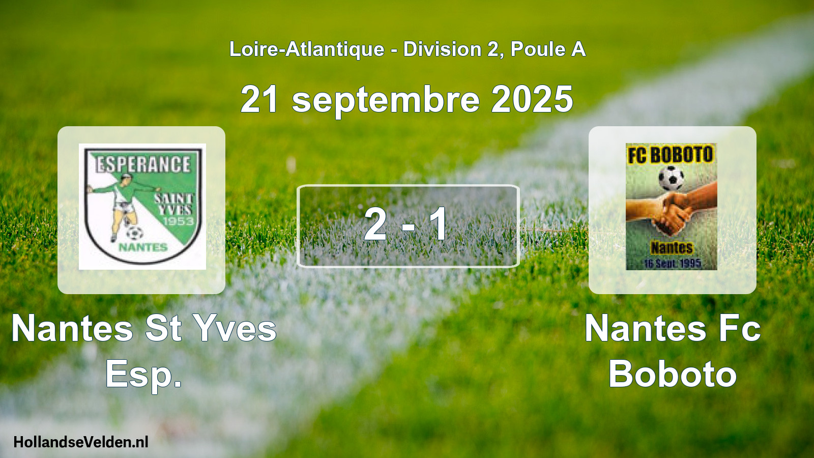 Total number of matches played: Nantes St Yves Esp. - Nantes Fc Boboto 2 - 1 (21 September 2025)