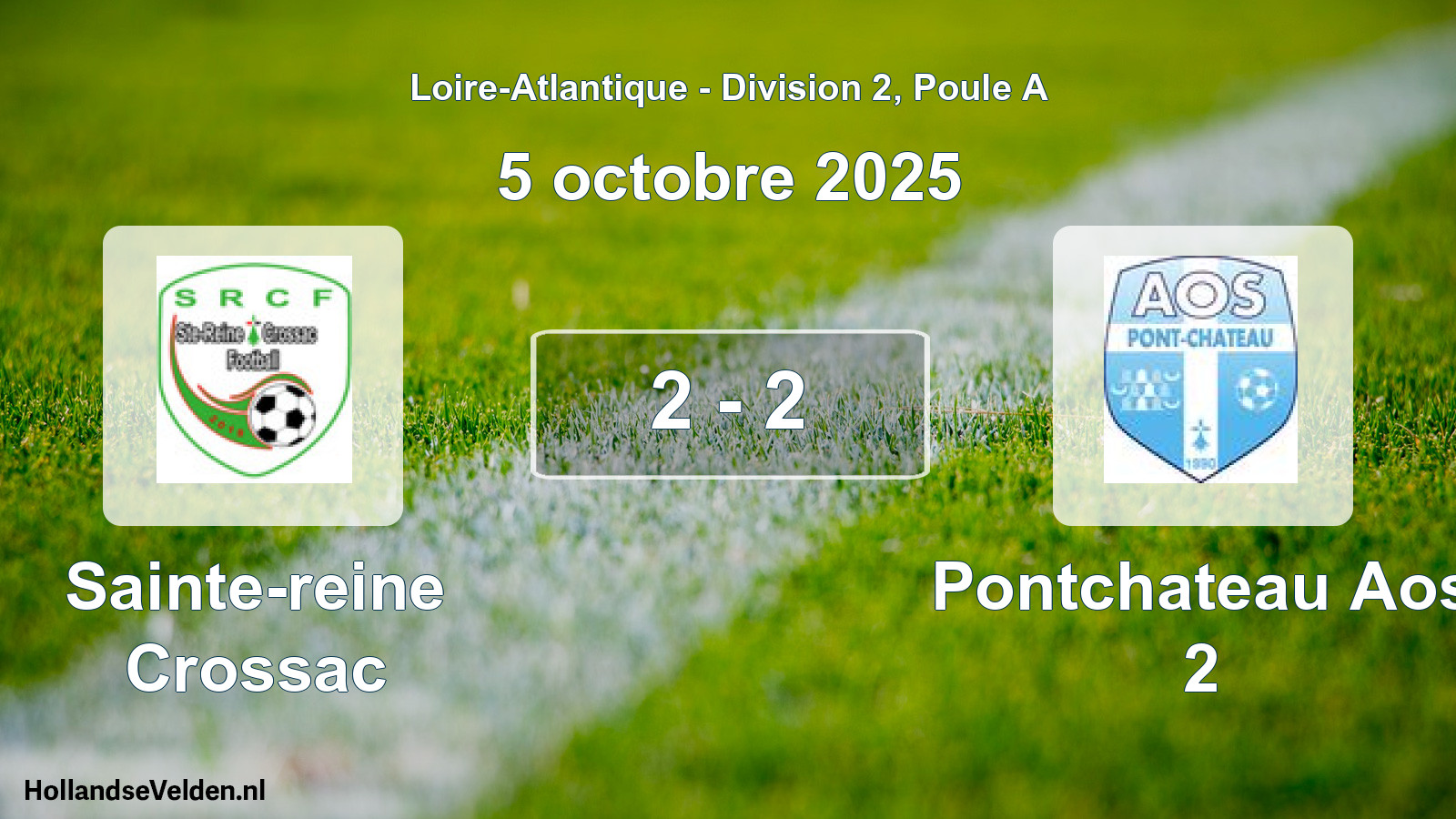 Gespeelde wedstrijd: Sainte-reine Crossac - Pontchateau Aos 2 2 - 2 (5 oktober 2025)