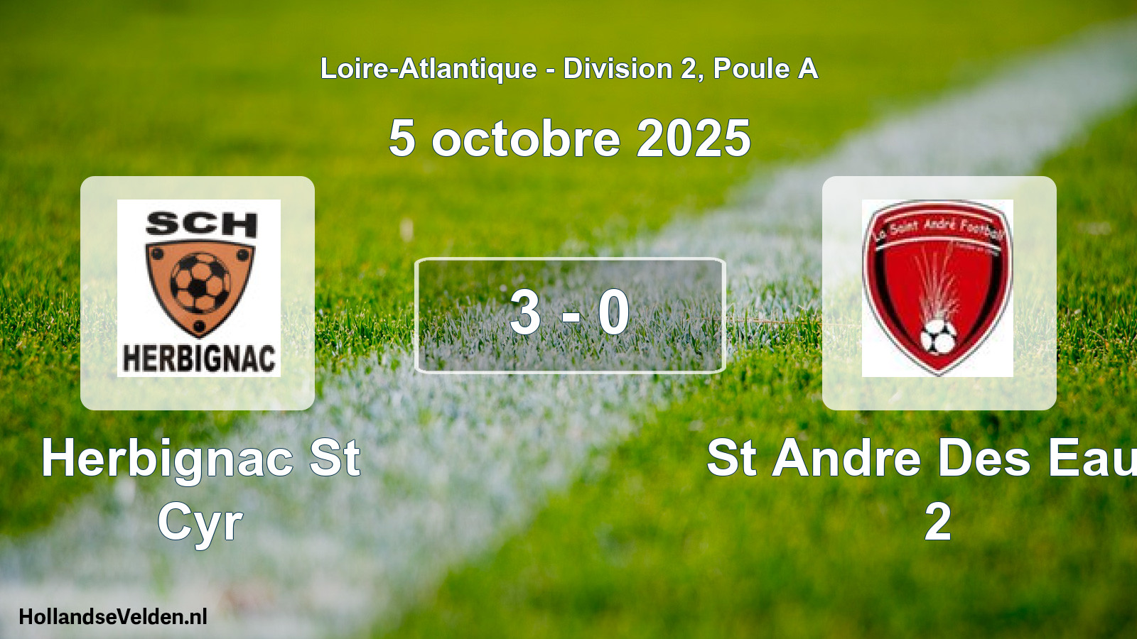 Gespeelde wedstrijd: Herbignac St Cyr - St Andre Des Eaux 2 3 - 0 (5 octobre 2025)