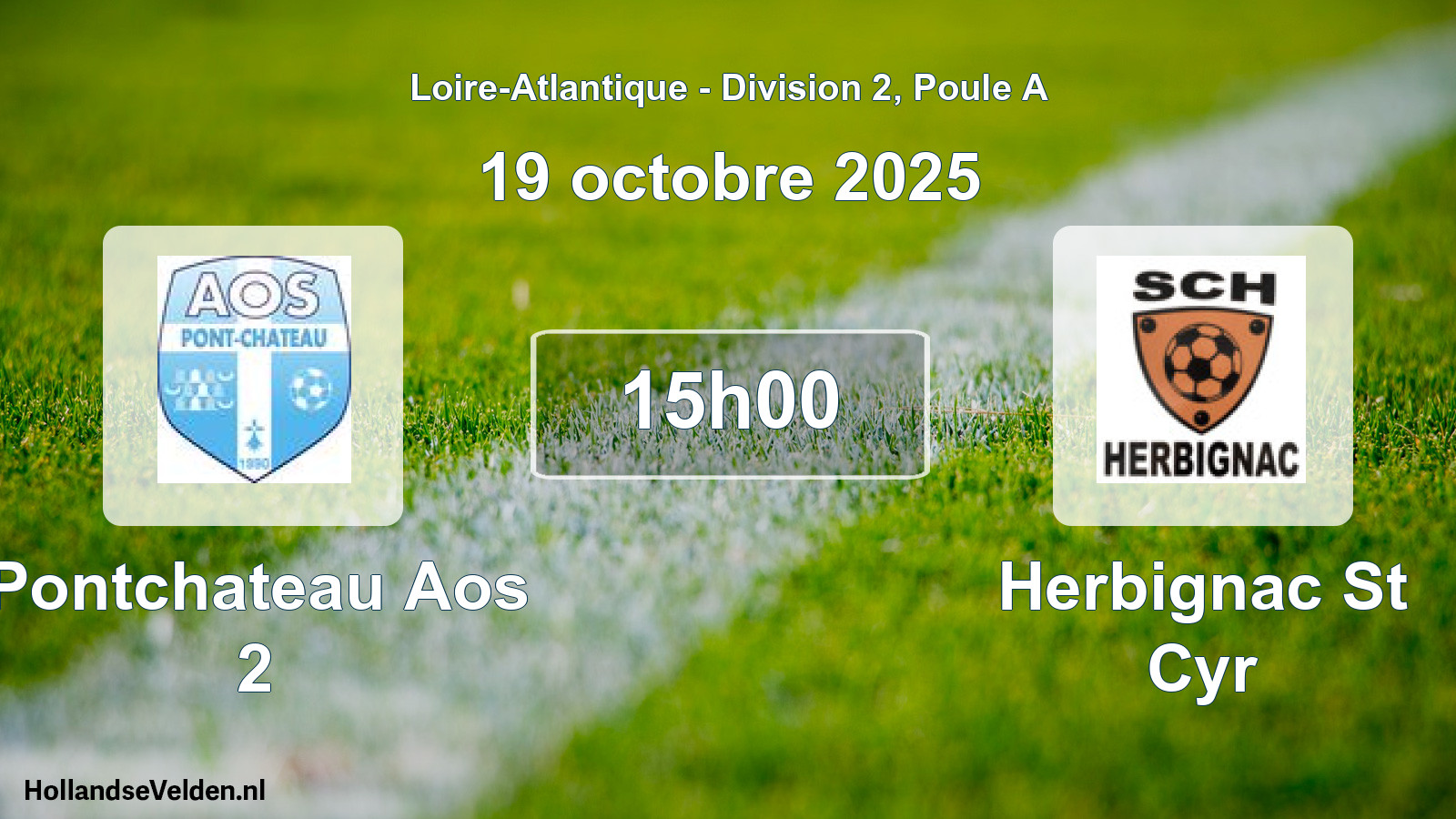 Geplande wedstrijd: Pontchateau Aos 2 - Herbignac St Cyr (19 octobre 2025)