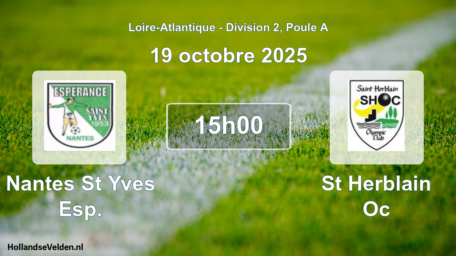 Geplande wedstrijd: Nantes St Yves Esp. - St Herblain Oc (19 octobre 2025)