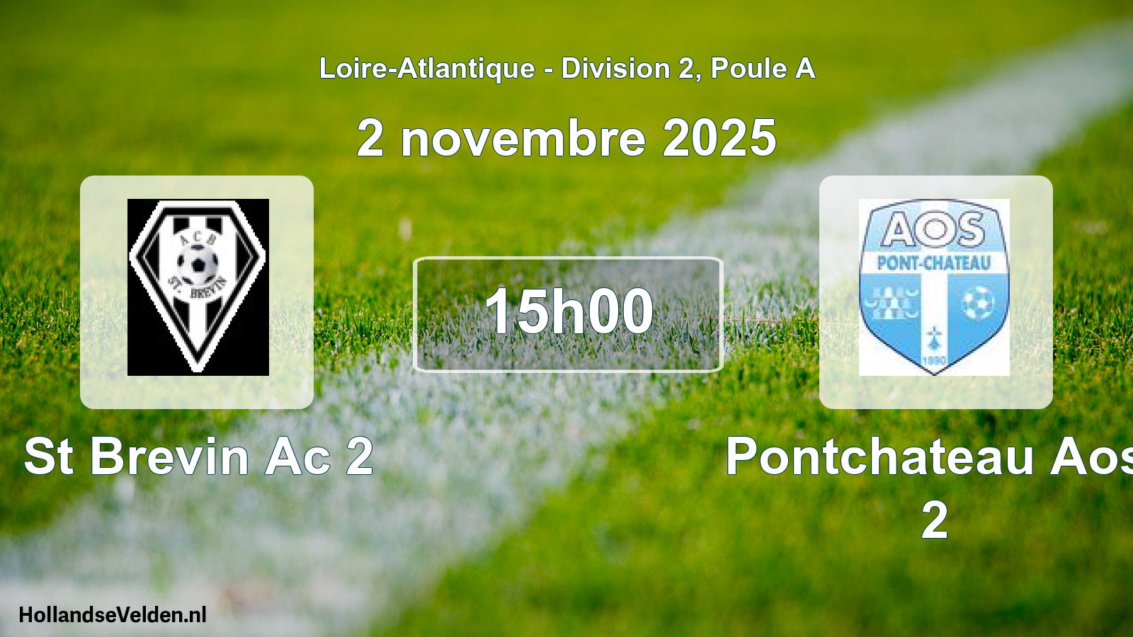 Geplande wedstrijd: St Brevin Ac 2 - Pontchateau Aos 2 (2 novembre 2025)