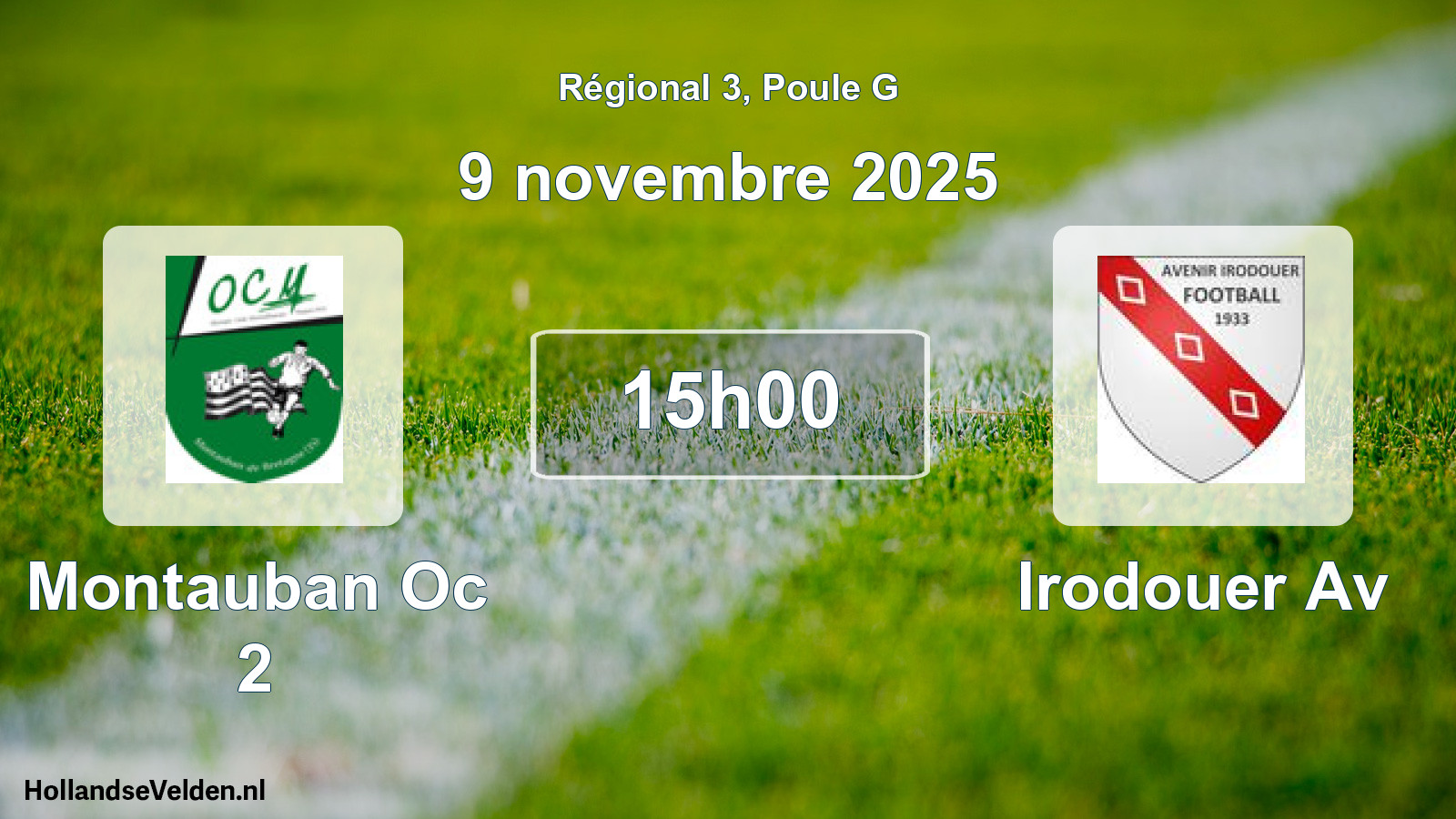 Geplande wedstrijd: Montauban Oc 2 - Irodouer Av (9 november 2025)
