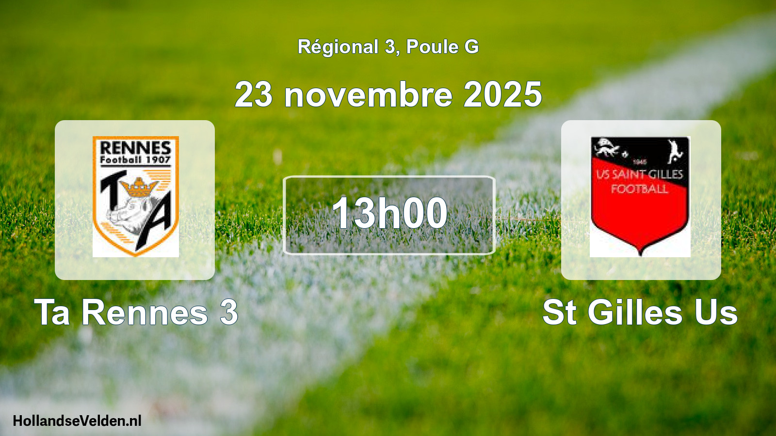 Scheduled Match: Ta Rennes 3 - St Gilles Us (23 November 2025)