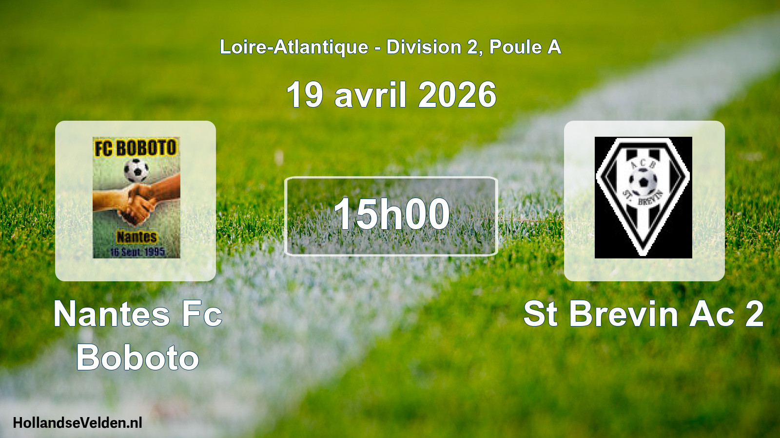 Geplande wedstrijd: Nantes Fc Boboto - St Brevin Ac 2 (19 avril 2026)