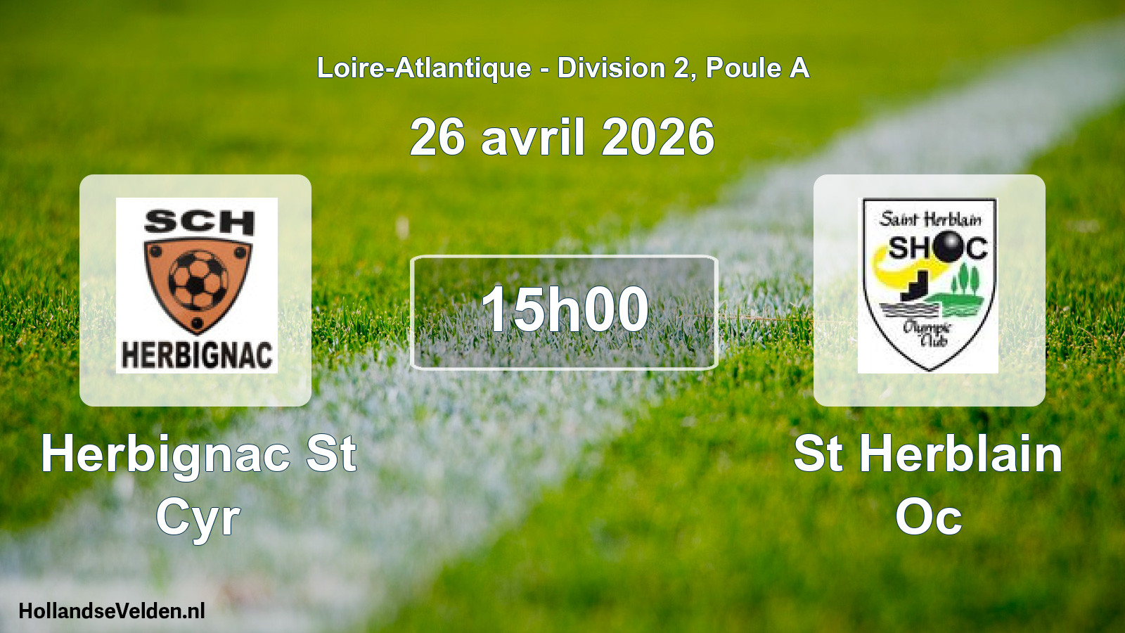 Geplande wedstrijd: Herbignac St Cyr - St Herblain Oc (26 april 2026)