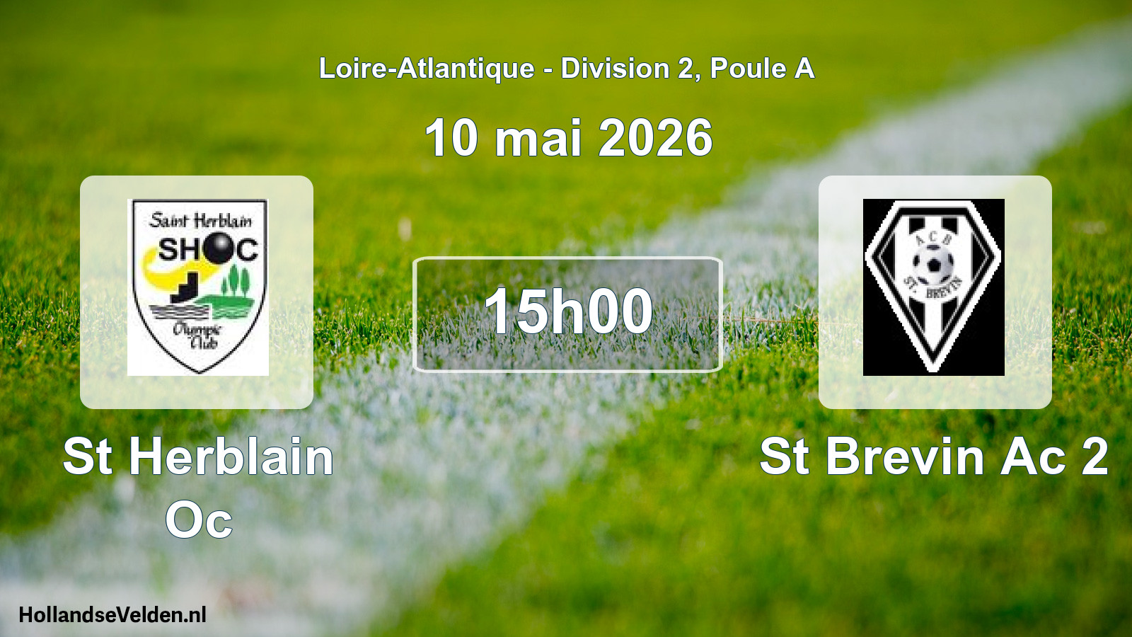 Geplande wedstrijd: St Herblain Oc - St Brevin Ac 2 (10 mei 2026)