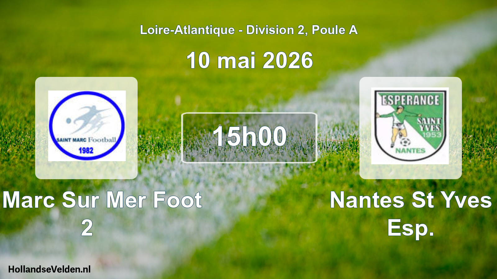 Geplande wedstrijd: St Marc Sur Mer Foot 2 - Nantes St Yves Esp. (10 mai 2026)