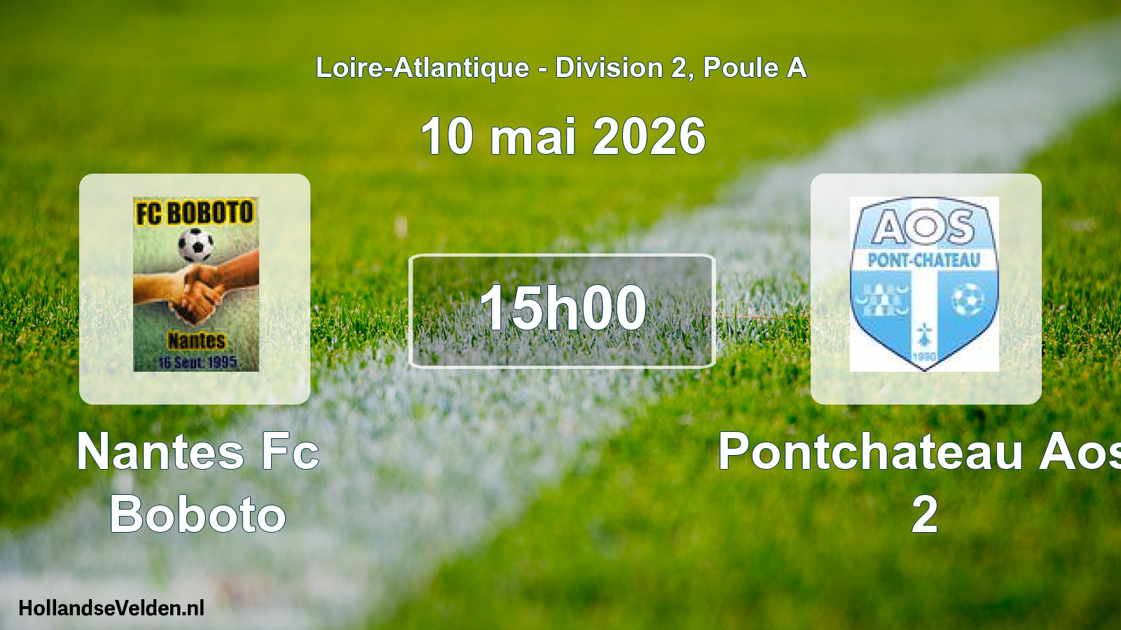 Geplande wedstrijd: Nantes Fc Boboto - Pontchateau Aos 2 (10 mai 2026)