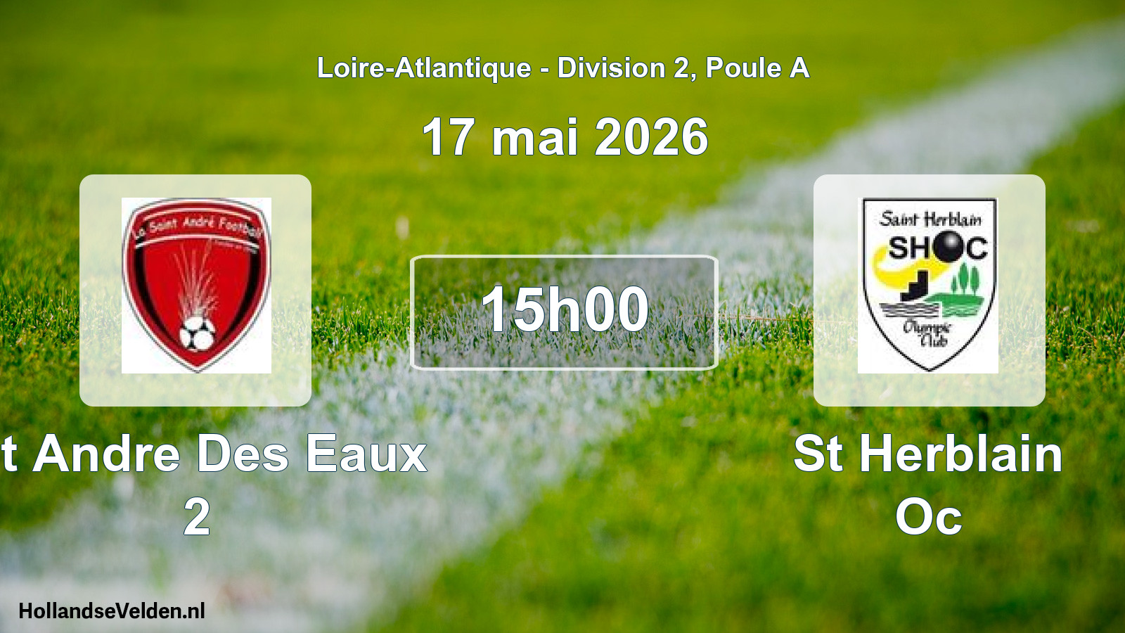 Geplande wedstrijd: St Andre Des Eaux 2 - St Herblain Oc (17 mei 2026)