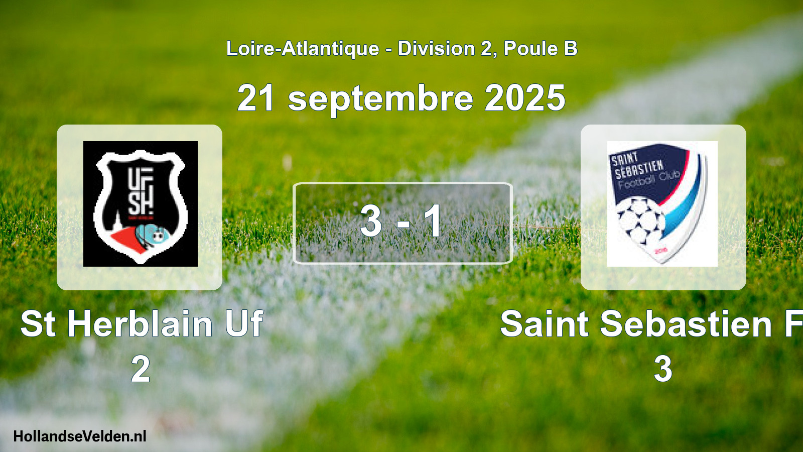 Gespeelde wedstrijd: St Herblain Uf 2 - Saint Sebastien Fc 3 3 - 1 (21 september 2025)