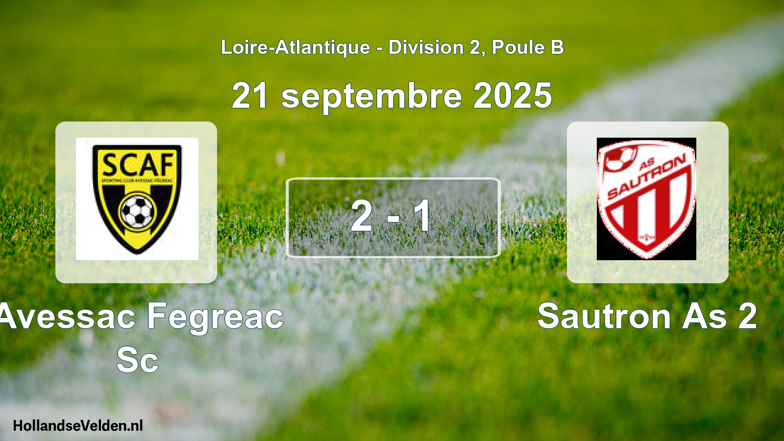 Gespeelde wedstrijd: Avessac Fegreac Sc - Sautron As 2 2 - 1 (21 septembre 2025)