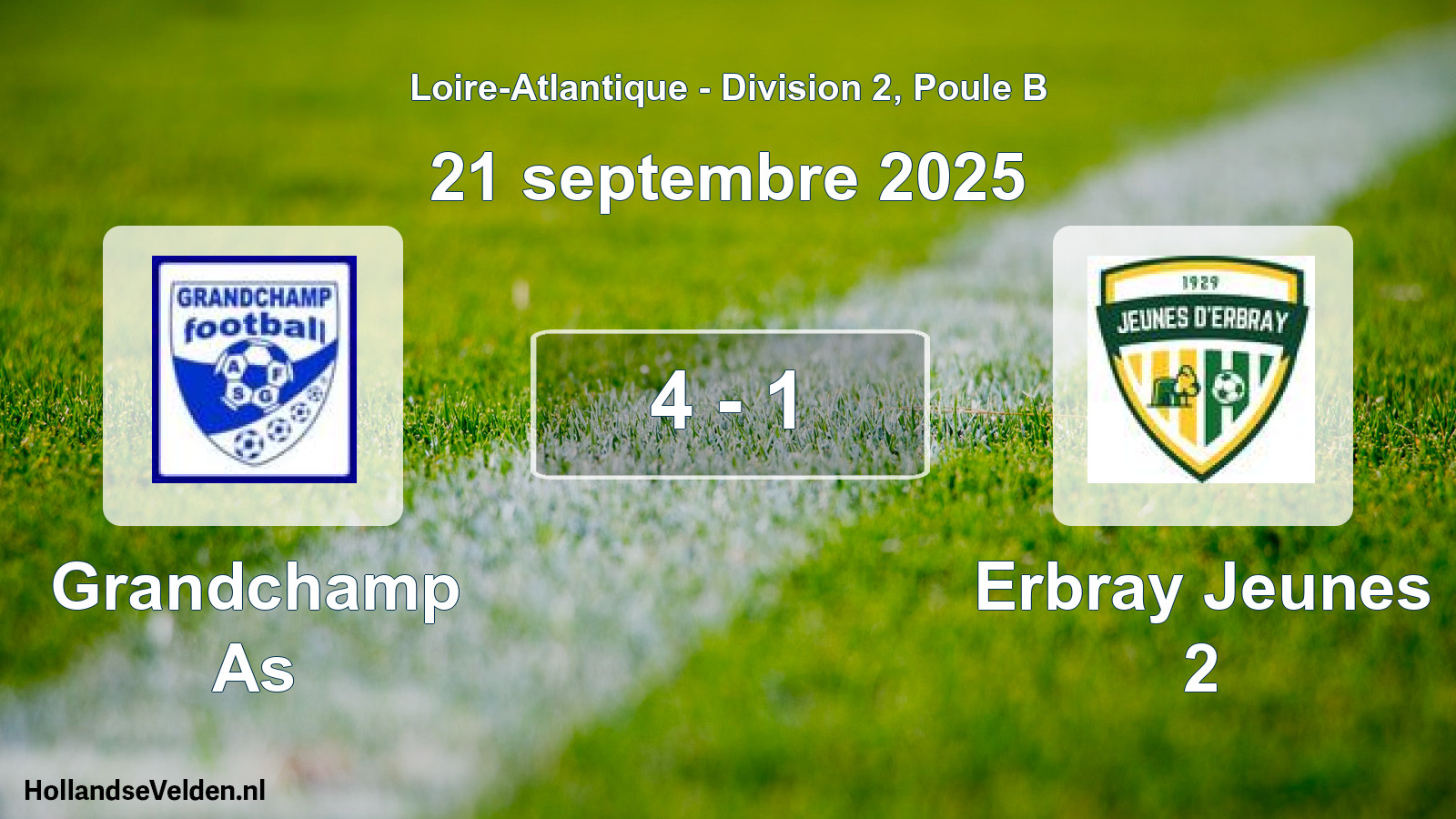 Gespeelde wedstrijd: Grandchamp As - Erbray Jeunes 2 4 - 1 (21 september 2025)