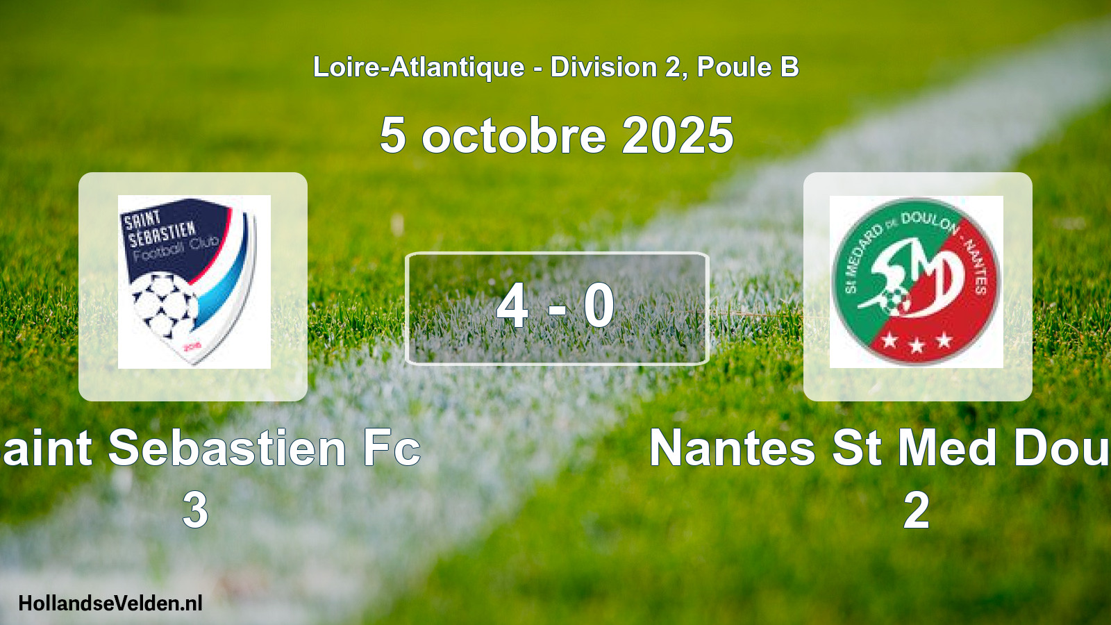 Gespeelde wedstrijd: Saint Sebastien Fc 3 - Nantes St Med Doulon 2 4 - 0 (5 oktober 2025)