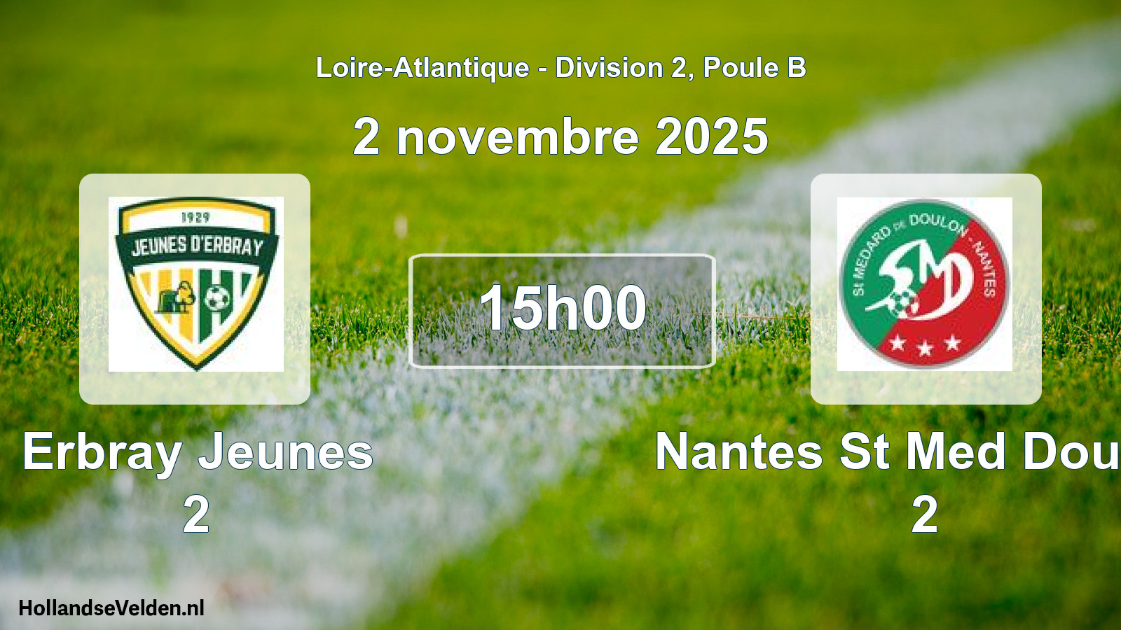 Geplande wedstrijd: Erbray Jeunes 2 - Nantes St Med Doulon 2 (2 novembre 2025)