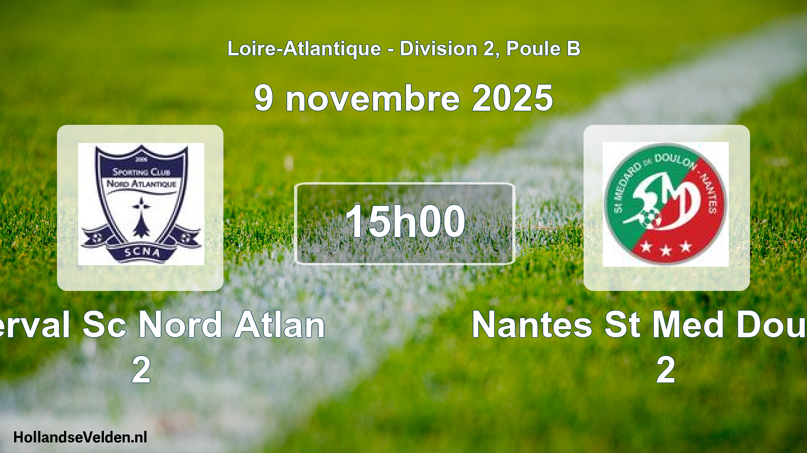 Geplande wedstrijd: Derval Sc Nord Atlan 2 - Nantes St Med Doulon 2 (9 november 2025)