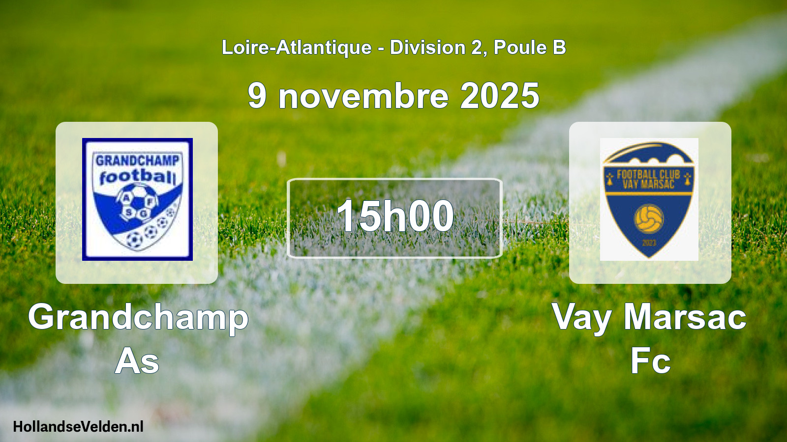 Geplande wedstrijd: Grandchamp As - Vay Marsac Fc (9 november 2025)
