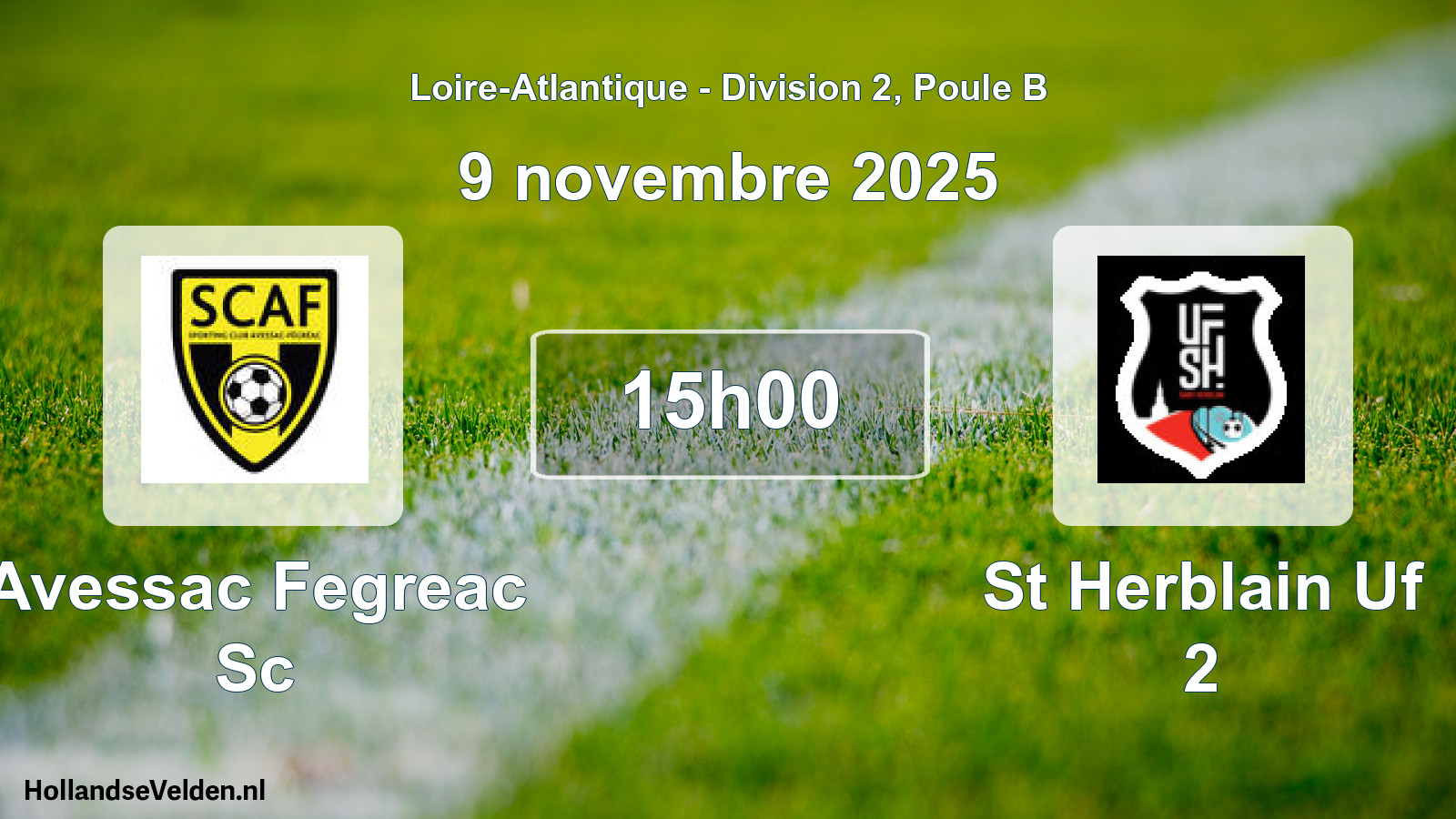 Geplande wedstrijd: Avessac Fegreac Sc - St Herblain Uf 2 (9 november 2025)