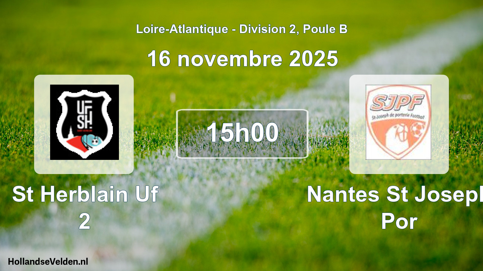 Geplande wedstrijd: St Herblain Uf 2 - Nantes St Joseph Por (16 novembre 2025)