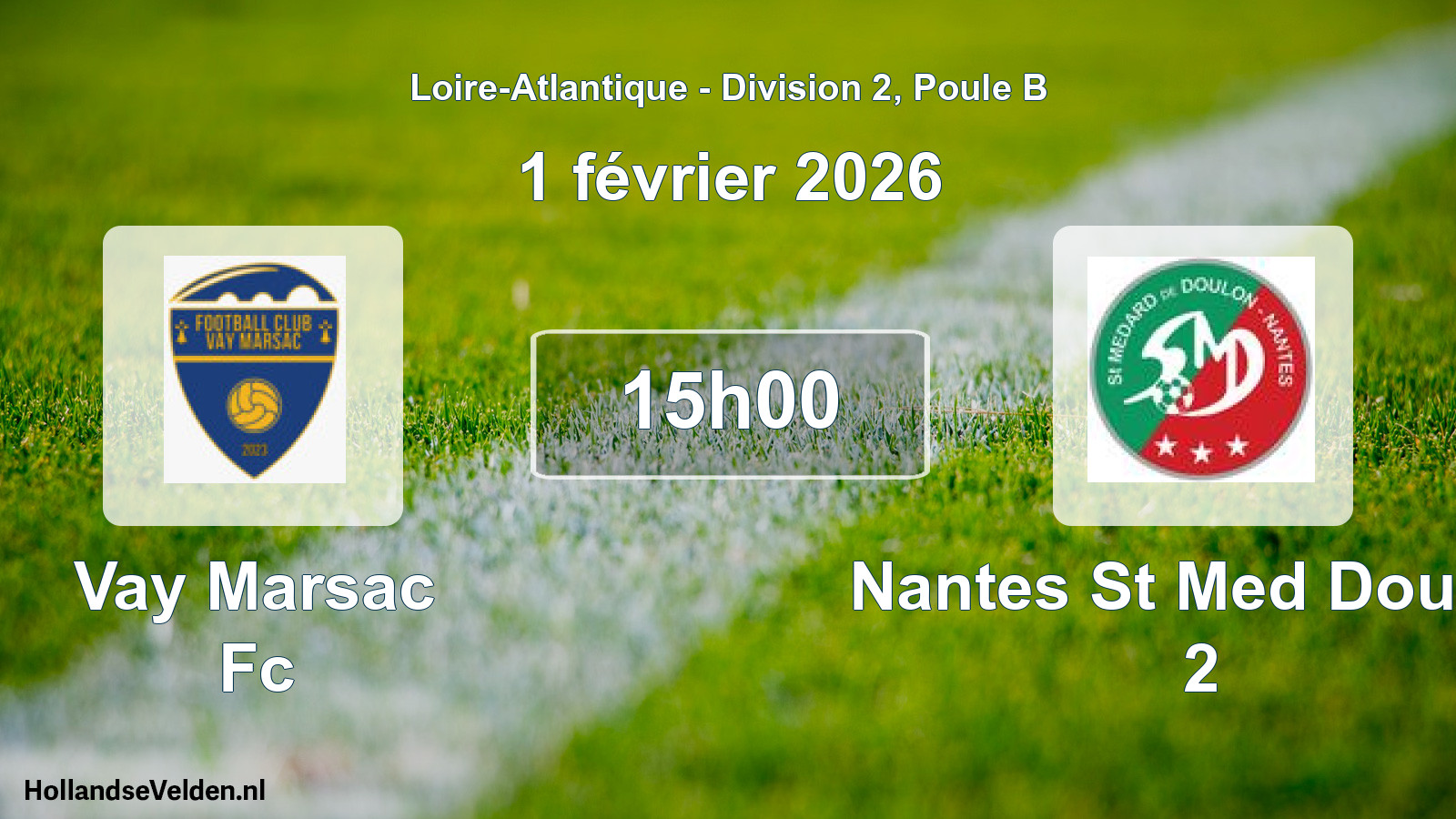 Scheduled Match: Vay Marsac Fc - Nantes St Med Doulon 2 (1 February 2026)
