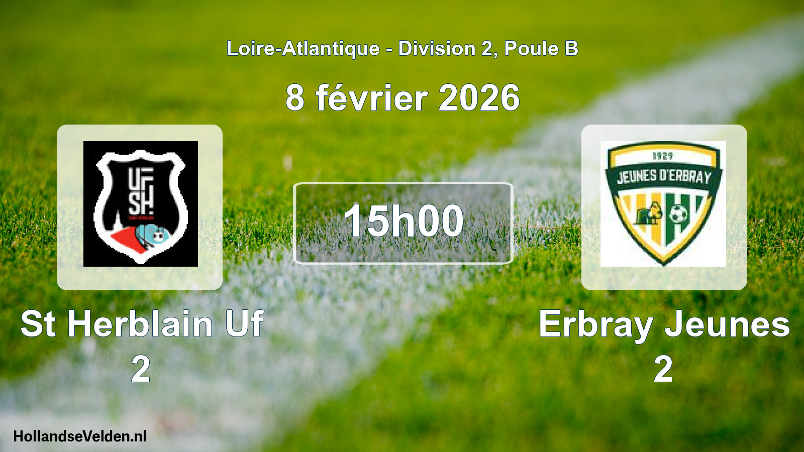 Geplande wedstrijd: St Herblain Uf 2 - Erbray Jeunes 2 (8 februari 2026)