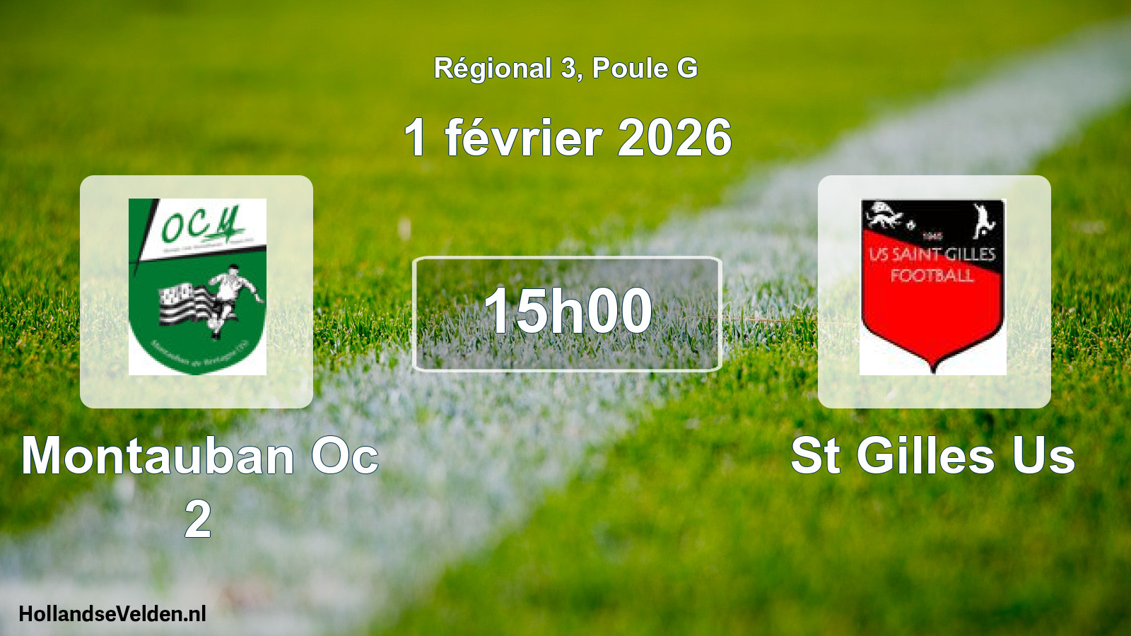 Geplande wedstrijd: Montauban Oc 2 - St Gilles Us (1 février 2026)