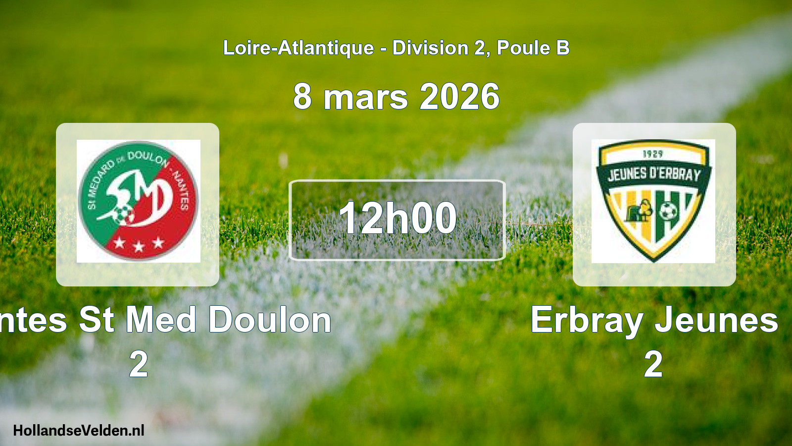 Geplande wedstrijd: Nantes St Med Doulon 2 - Erbray Jeunes 2 (8 mars 2026)