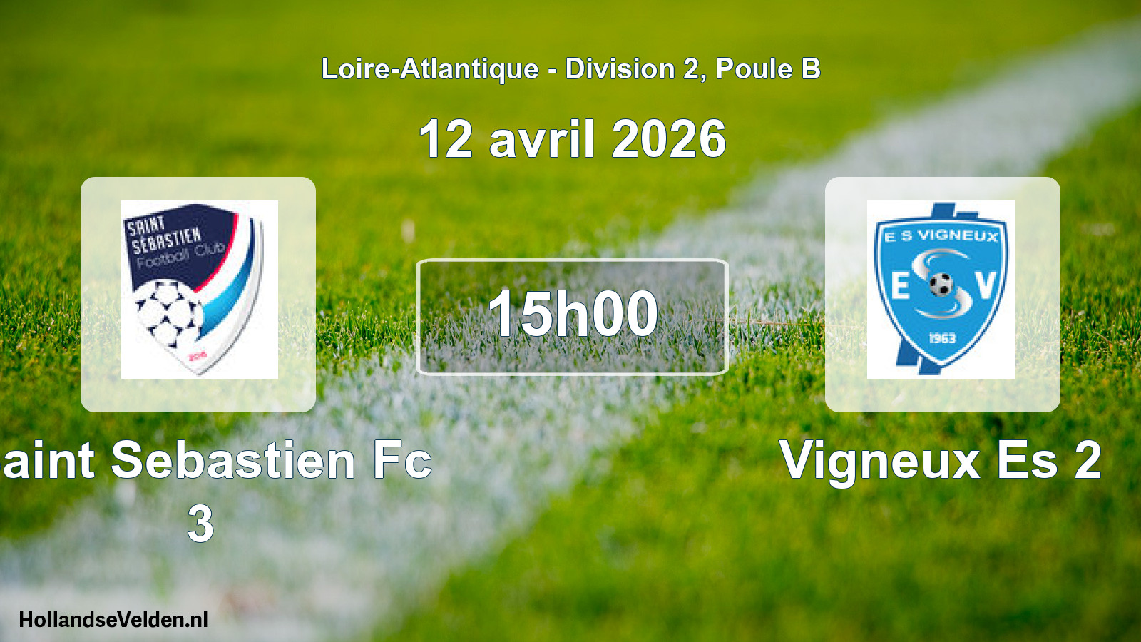 Geplande wedstrijd: Saint Sebastien Fc 3 - Vigneux Es 2 (12 avril 2026)