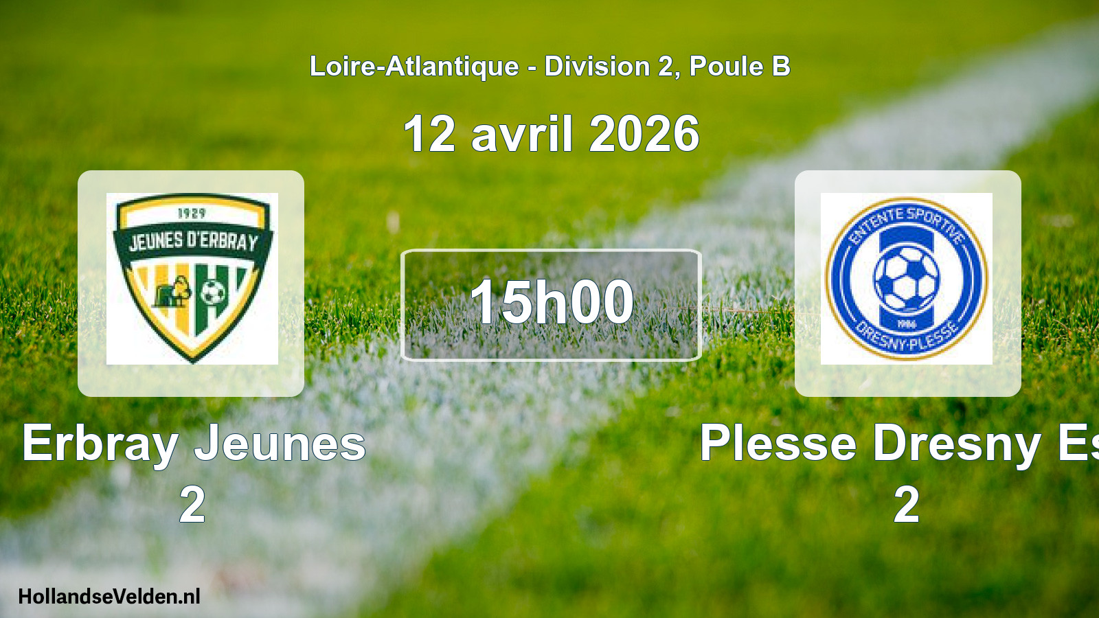 Geplande wedstrijd: Erbray Jeunes 2 - Plesse Dresny Es 2 (12 april 2026)