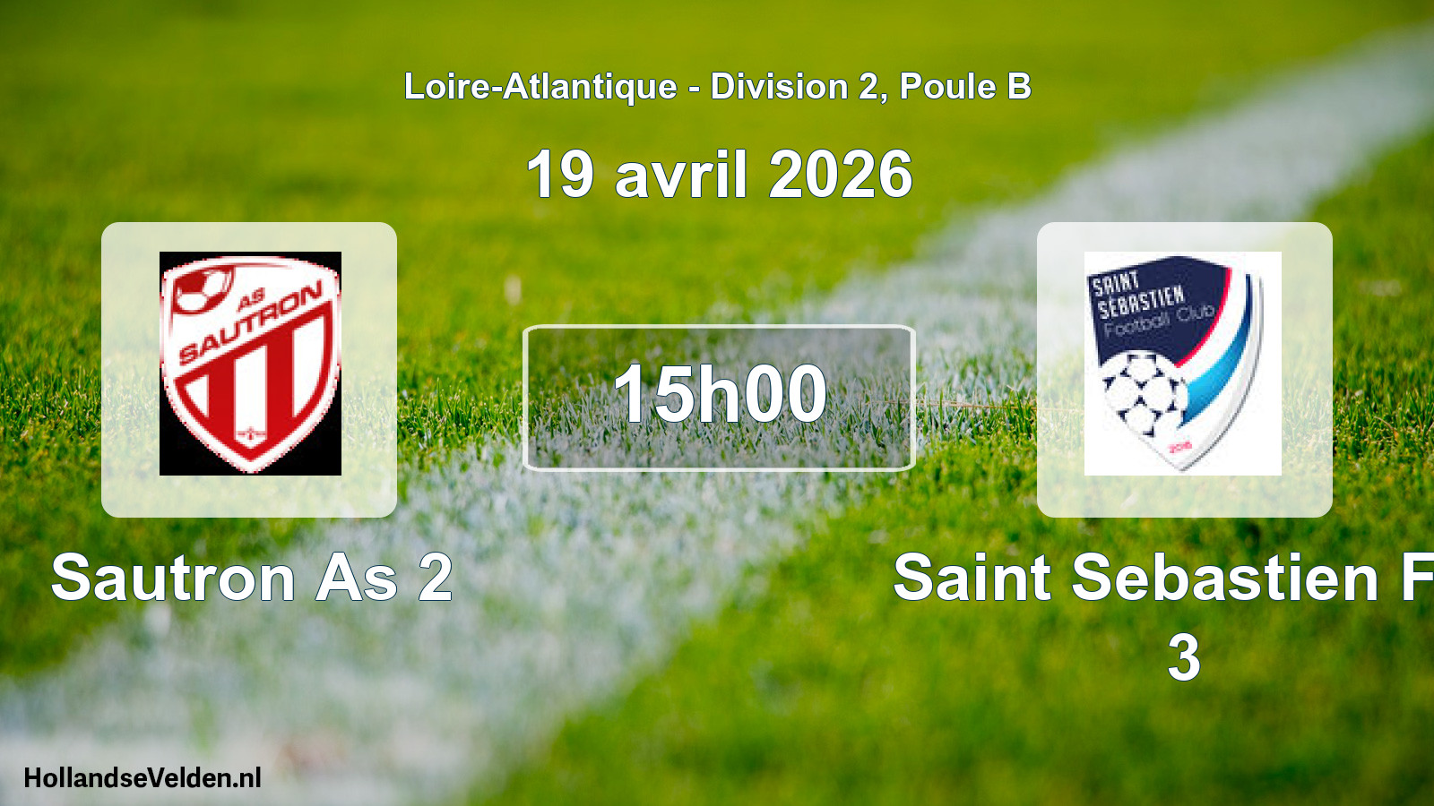 Geplande wedstrijd: Sautron As 2 - Saint Sebastien Fc 3 (19 april 2026)