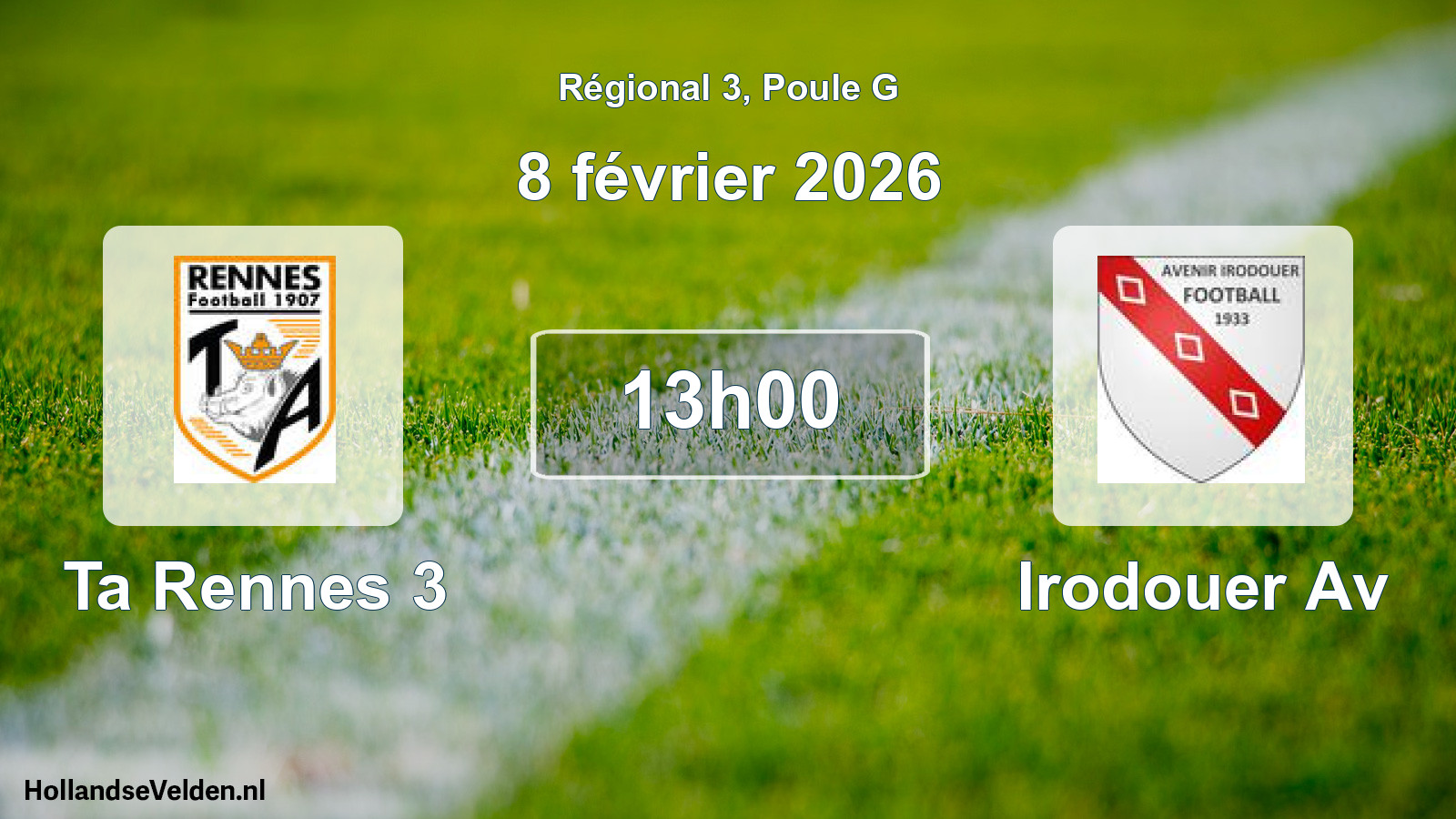 Geplande wedstrijd: Ta Rennes 3 - Irodouer Av (8 februari 2026)