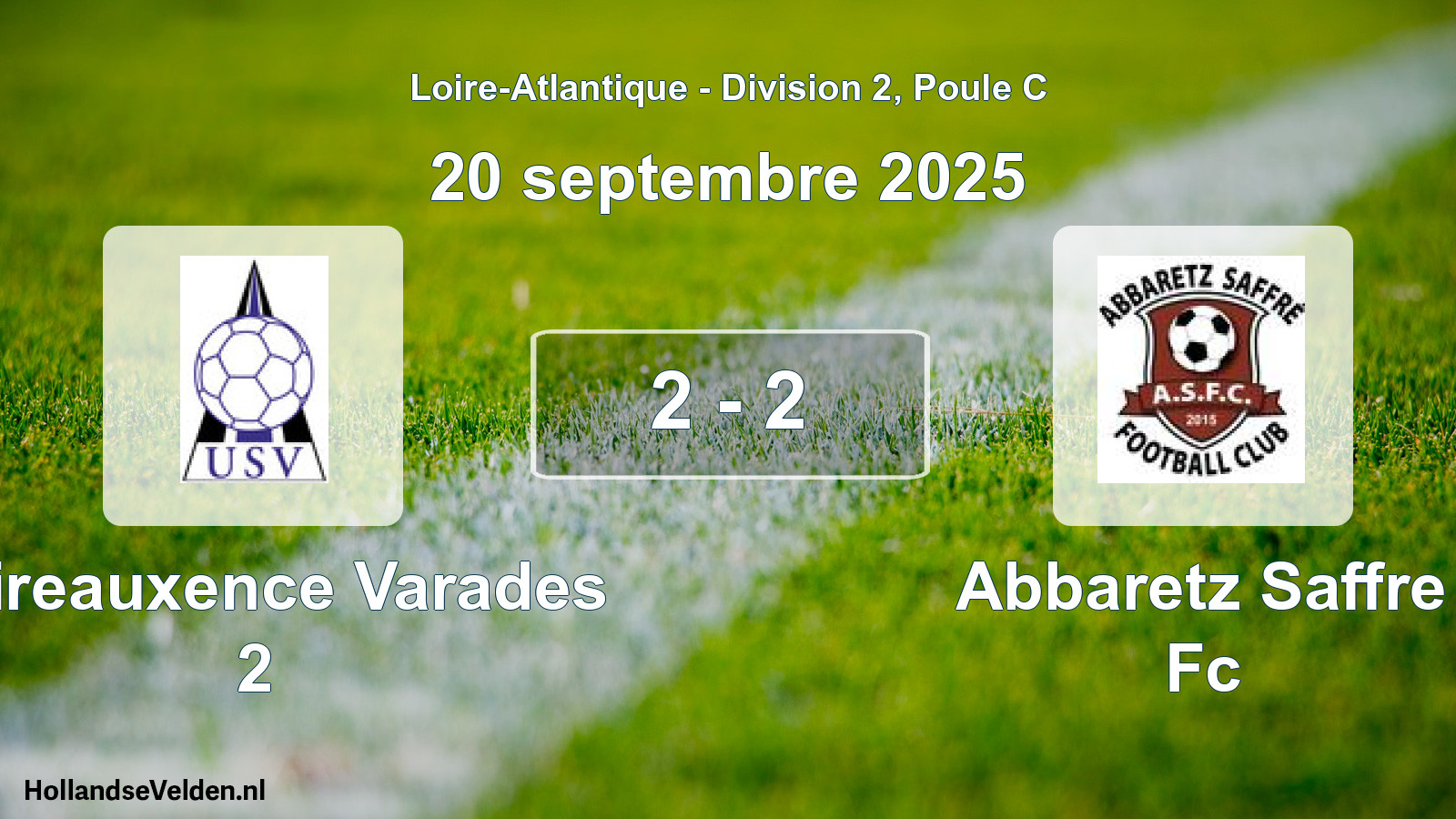 Gespeelde wedstrijd: Loireauxence Varades 2 - Abbaretz Saffre Fc 2 - 2 (20 september 2025)
