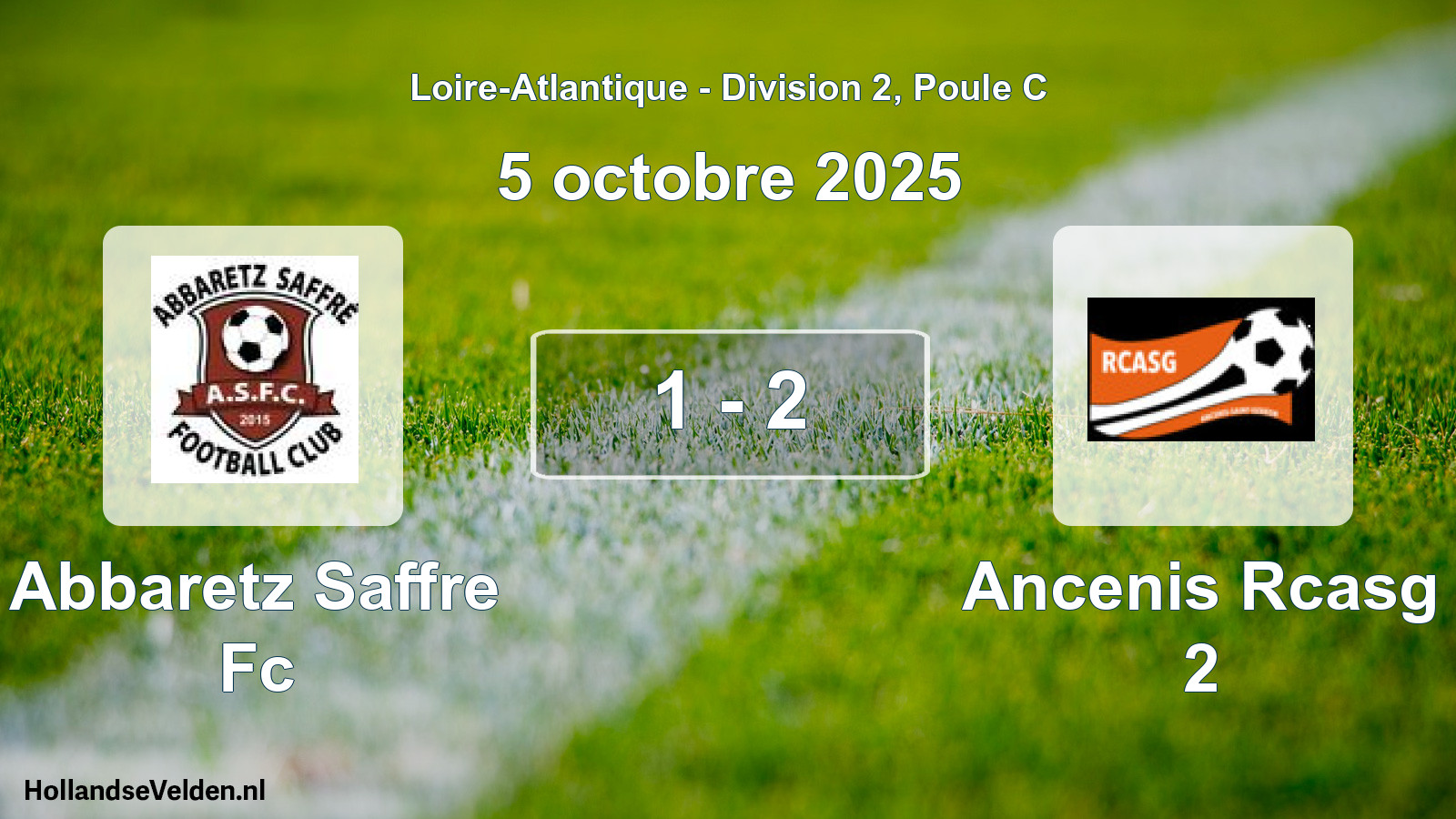 Gespeelde wedstrijd: Abbaretz Saffre Fc - Ancenis Rcasg 2 1 - 2 (5 oktober 2025)