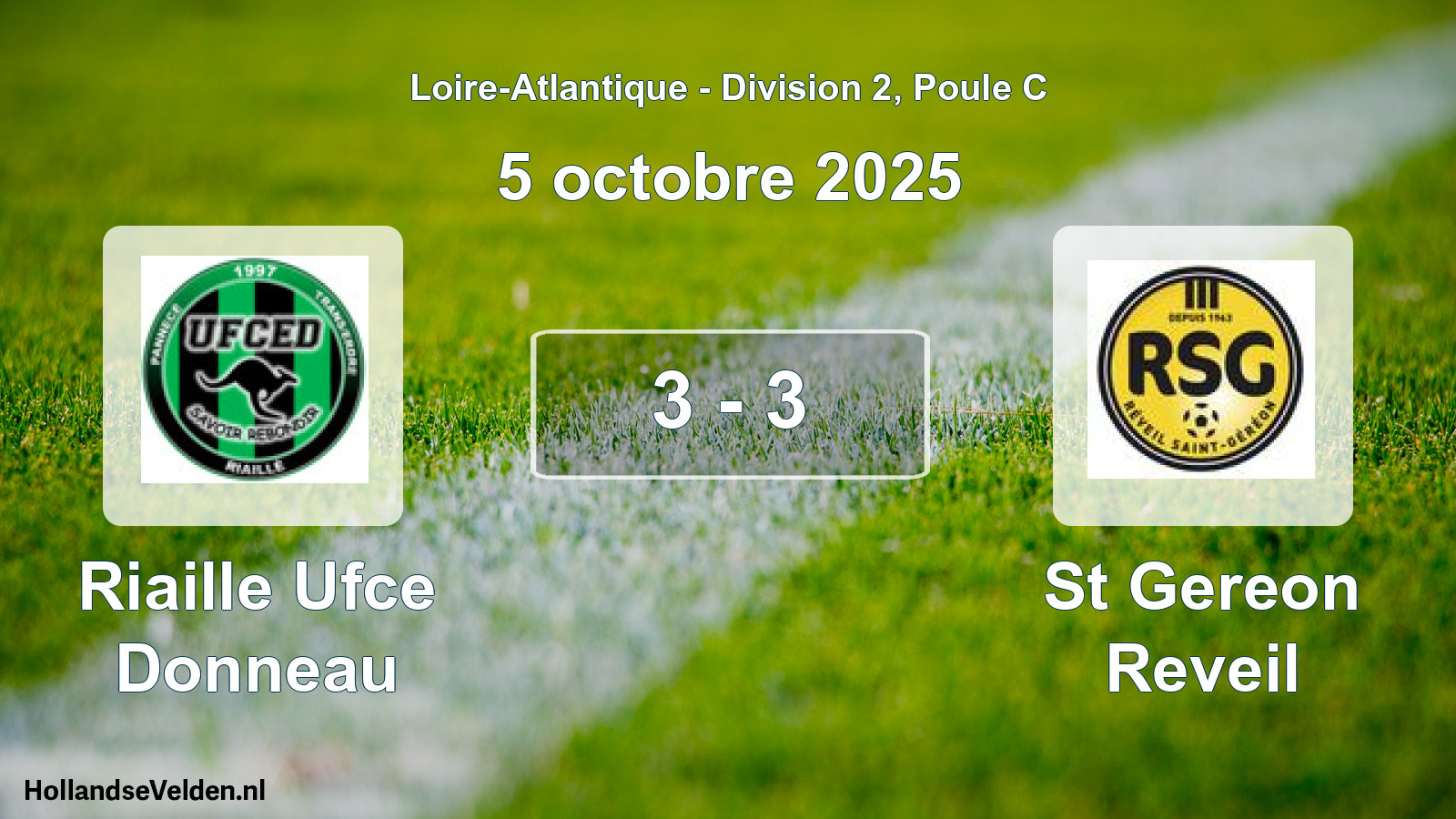 Total number of matches played: Riaille Ufce Donneau - St Gereon Reveil 3 - 3 (5 October 2025)