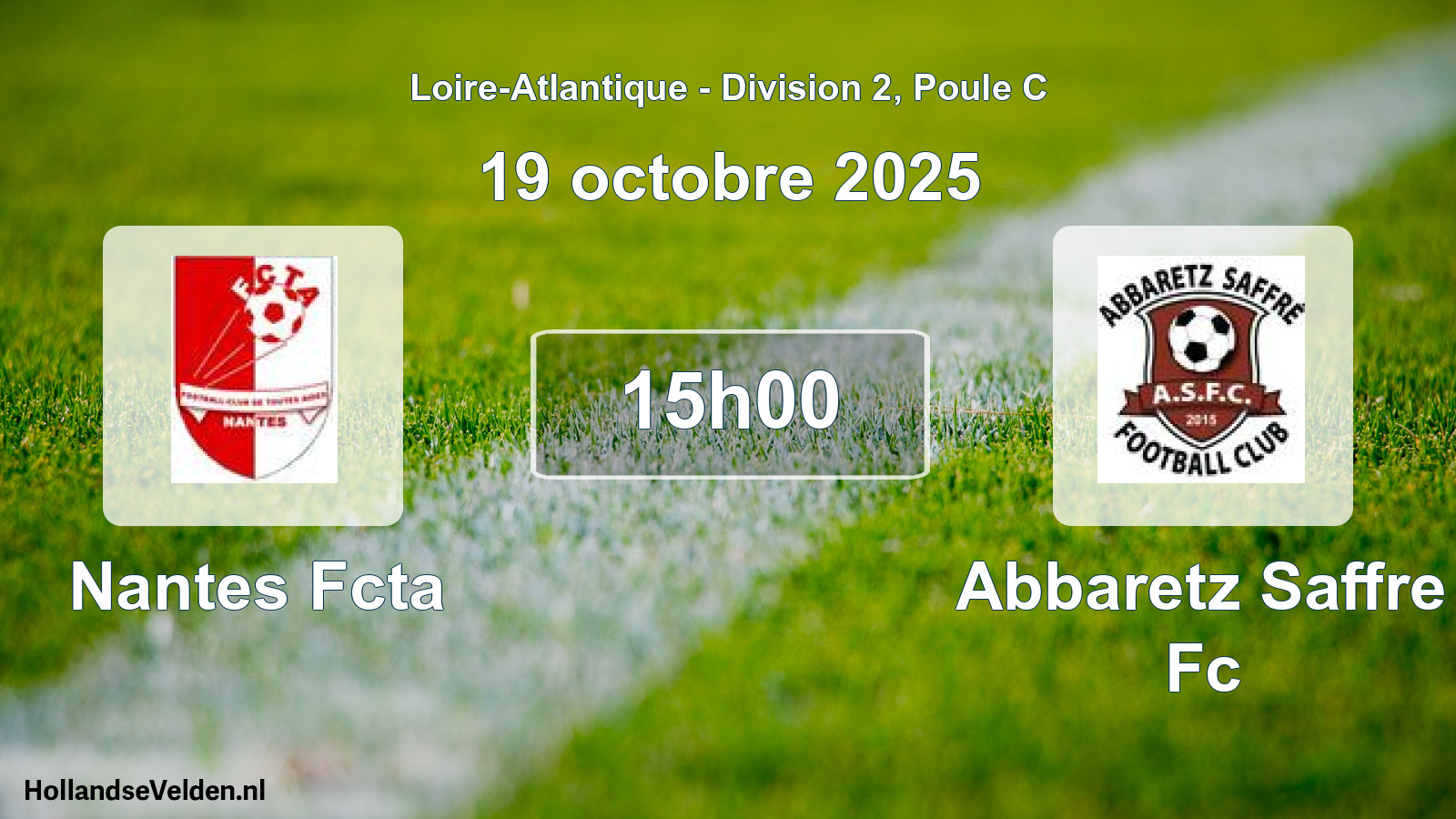 Scheduled Match: Nantes Fcta - Abbaretz Saffre Fc (19 October 2025)
