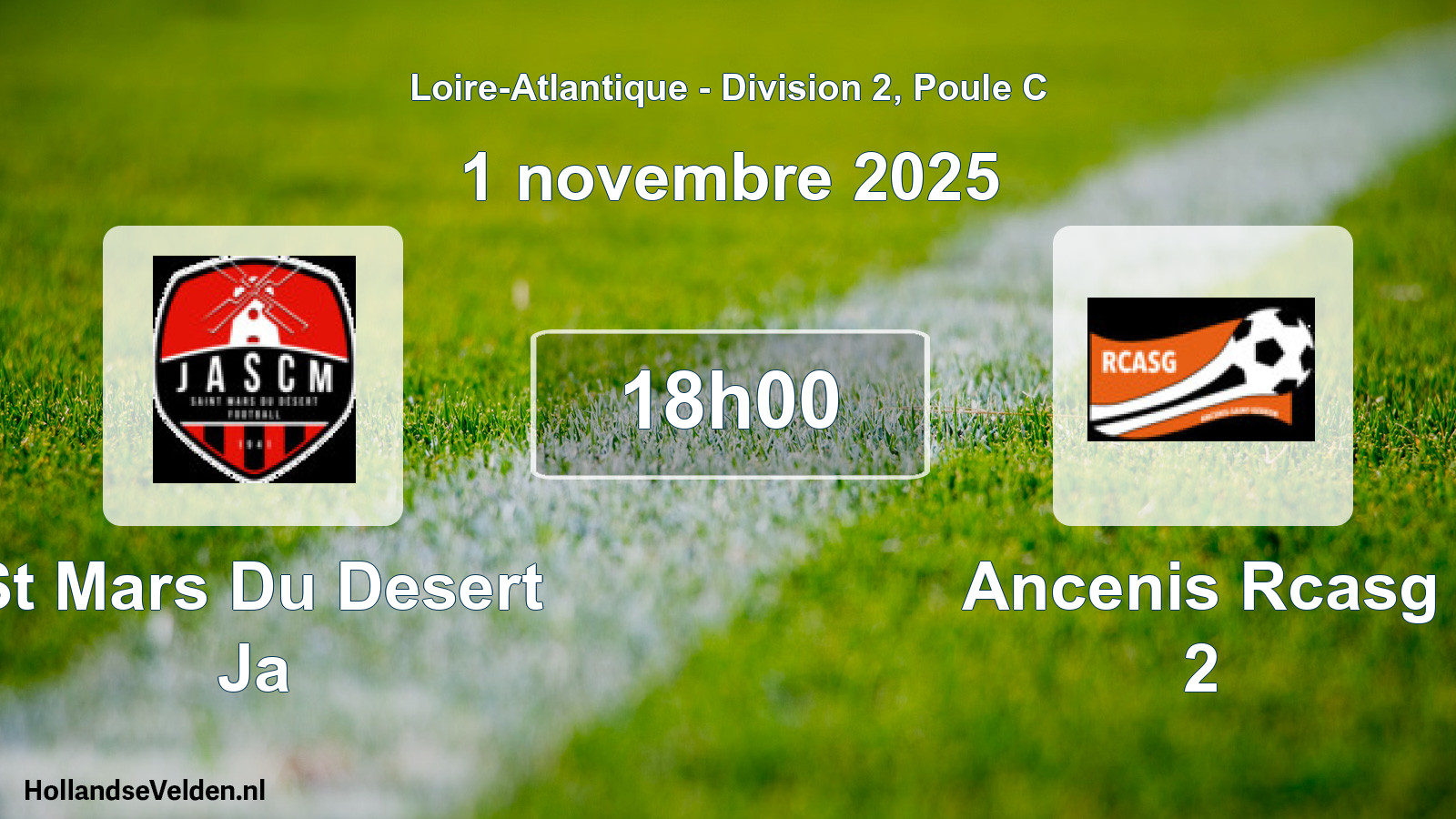 Geplande wedstrijd: St Mars Du Desert Ja - Ancenis Rcasg 2 (1 novembre 2025)