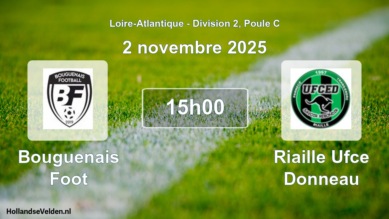 Geplande wedstrijd: Bouguenais Foot - Riaille Ufce Donneau (2 novembre 2025)
