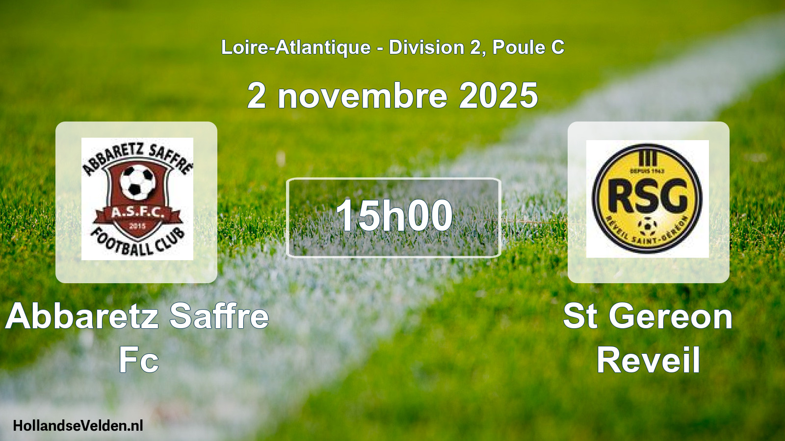 Geplande wedstrijd: Abbaretz Saffre Fc - St Gereon Reveil (2 novembre 2025)
