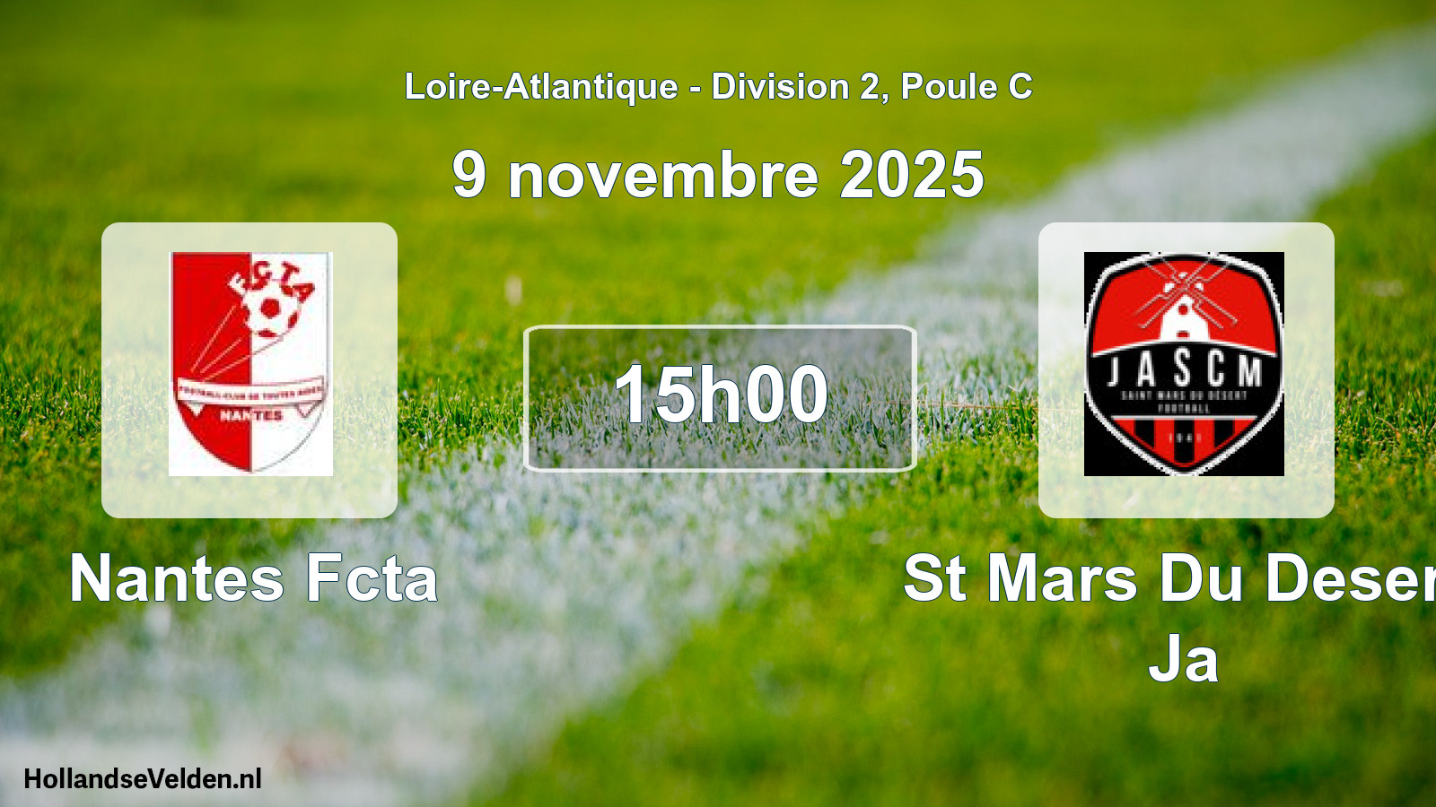 Geplande wedstrijd: Nantes Fcta - St Mars Du Desert Ja (9 novembre 2025)