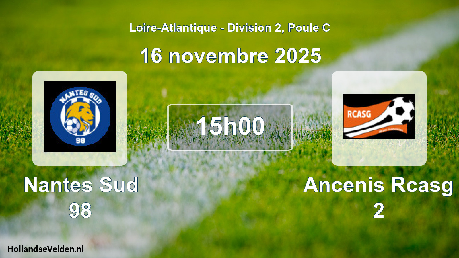 Geplande wedstrijd: Nantes Sud 98 - Ancenis Rcasg 2 (16 november 2025)
