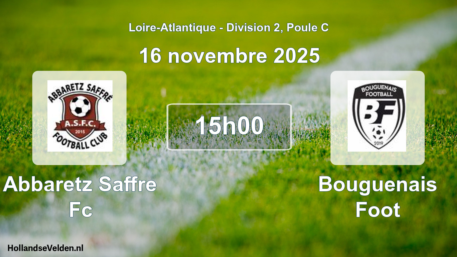 Geplande wedstrijd: Abbaretz Saffre Fc - Bouguenais Foot (16 november 2025)