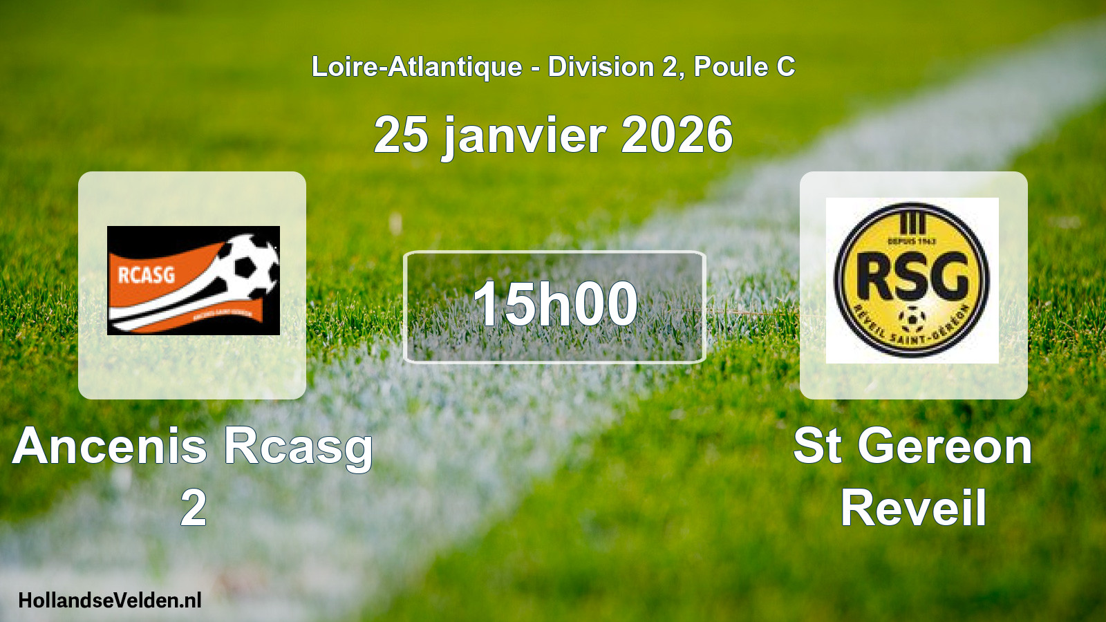 Scheduled Match: Ancenis Rcasg 2 - St Gereon Reveil (25 January 2026)