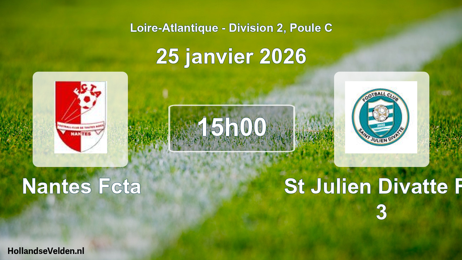 Geplande wedstrijd: Nantes Fcta - St Julien Divatte Fc 3 (25 januari 2026)