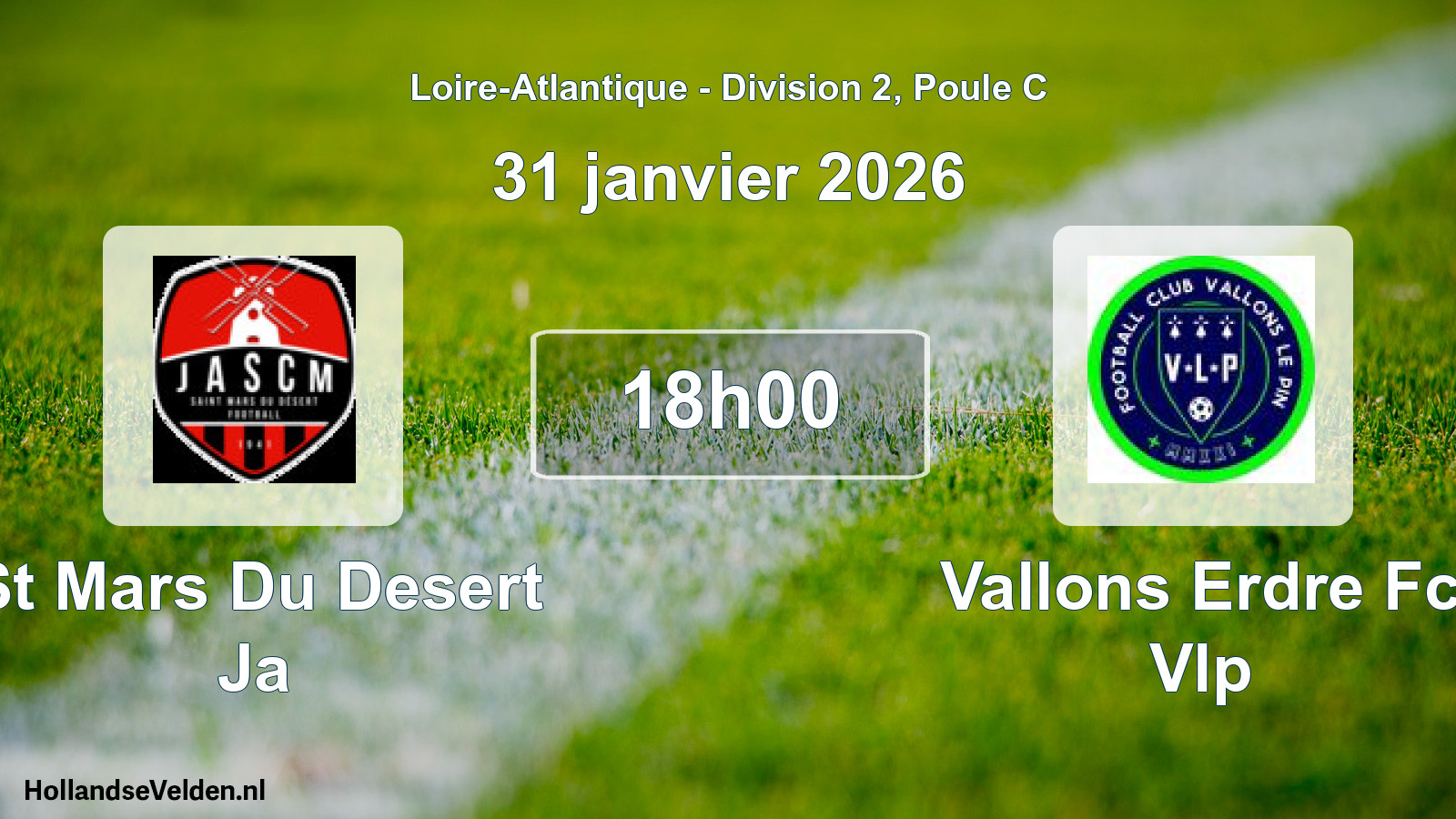 Geplande wedstrijd: St Mars Du Desert Ja - Vallons Erdre Fc Vlp (31 janvier 2026)